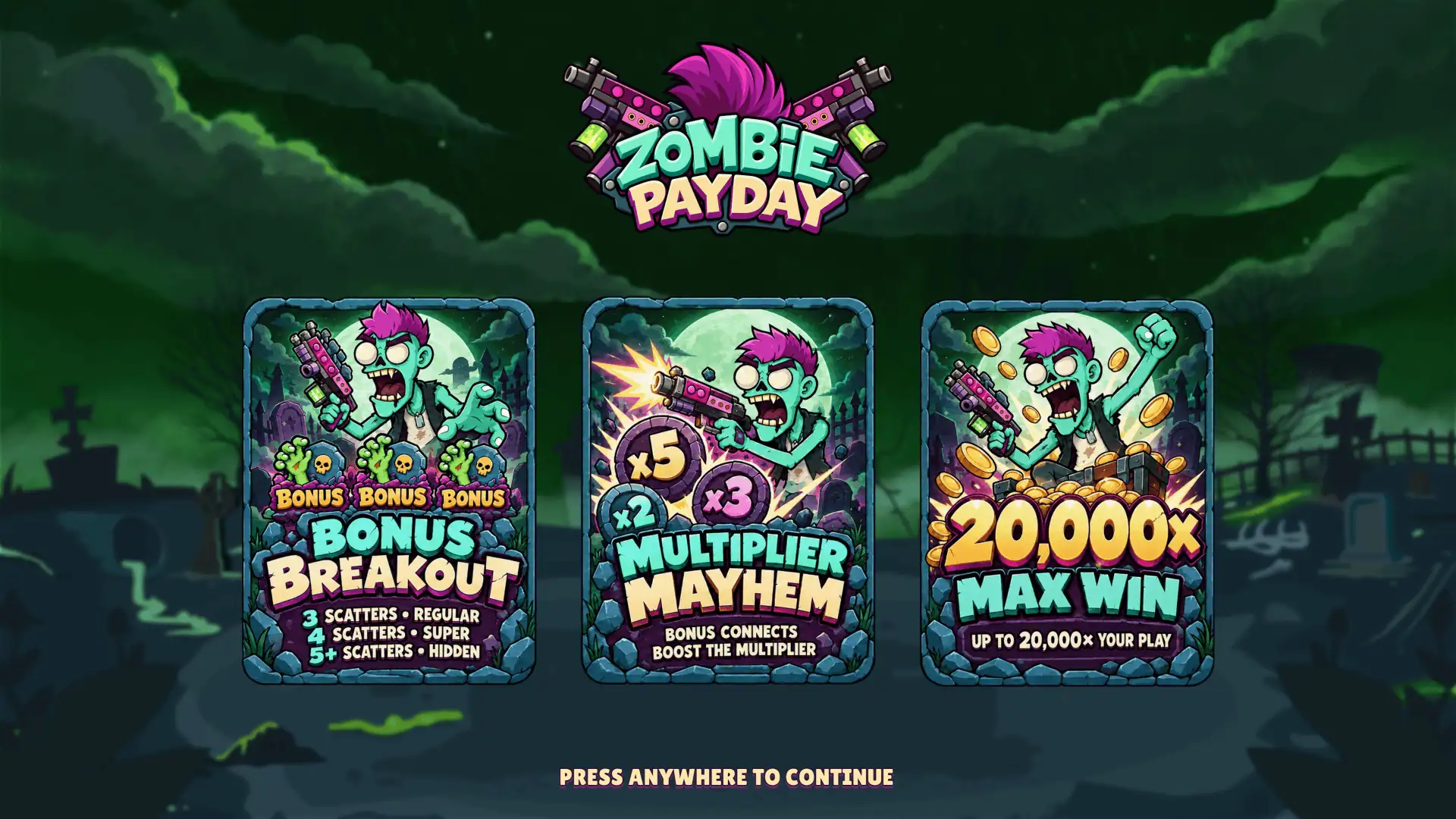 Zombie Payday slot intro screen