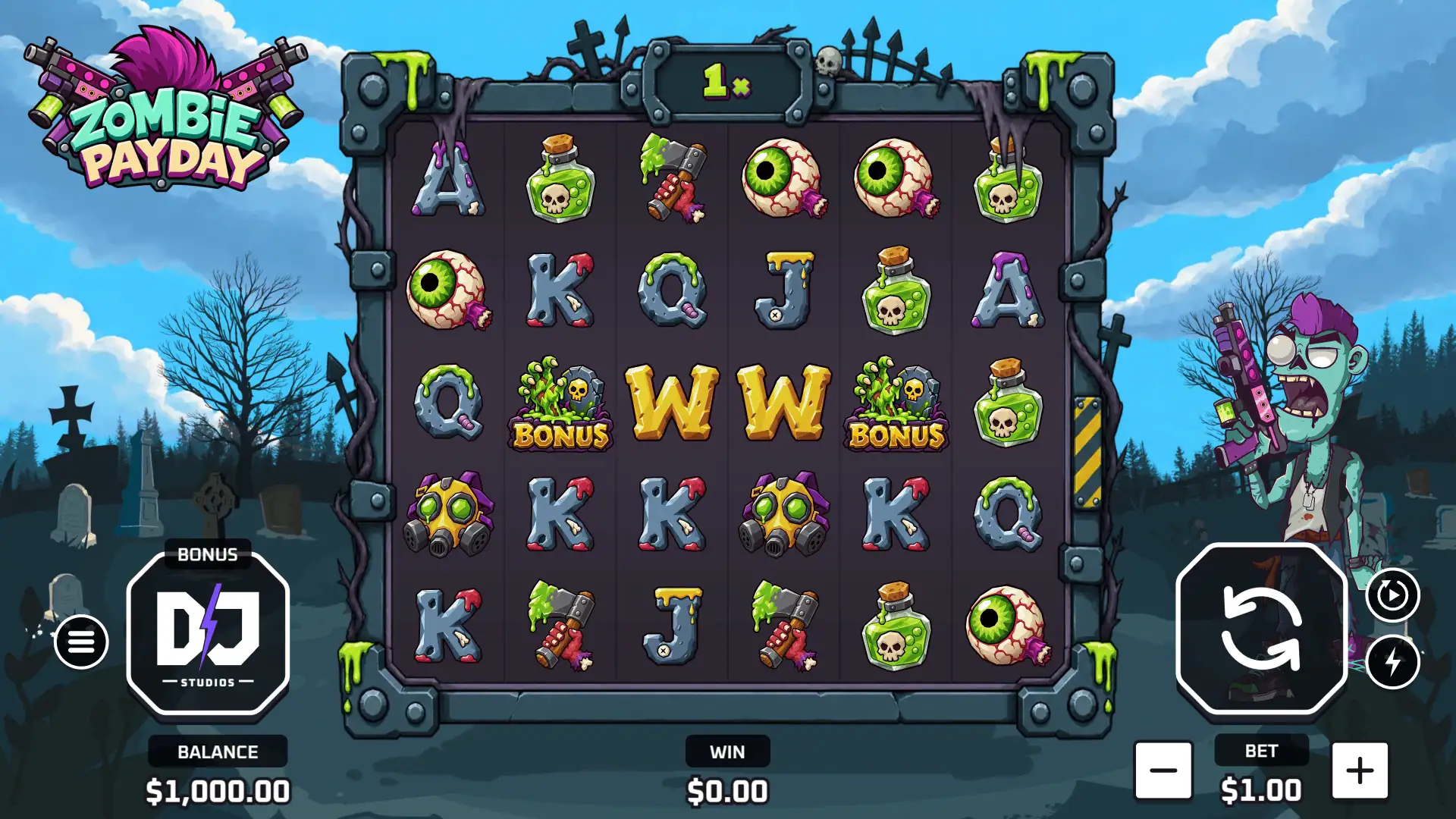 Zombie Payday slot gameplay reels