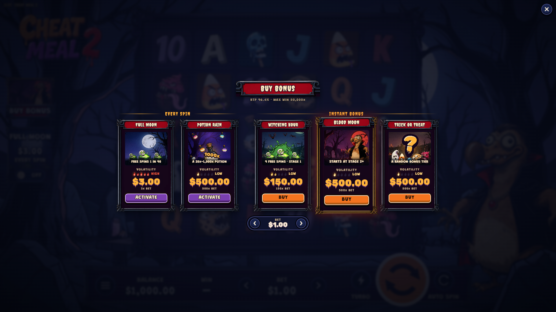 Cheat Meal 2 bonus buy menu