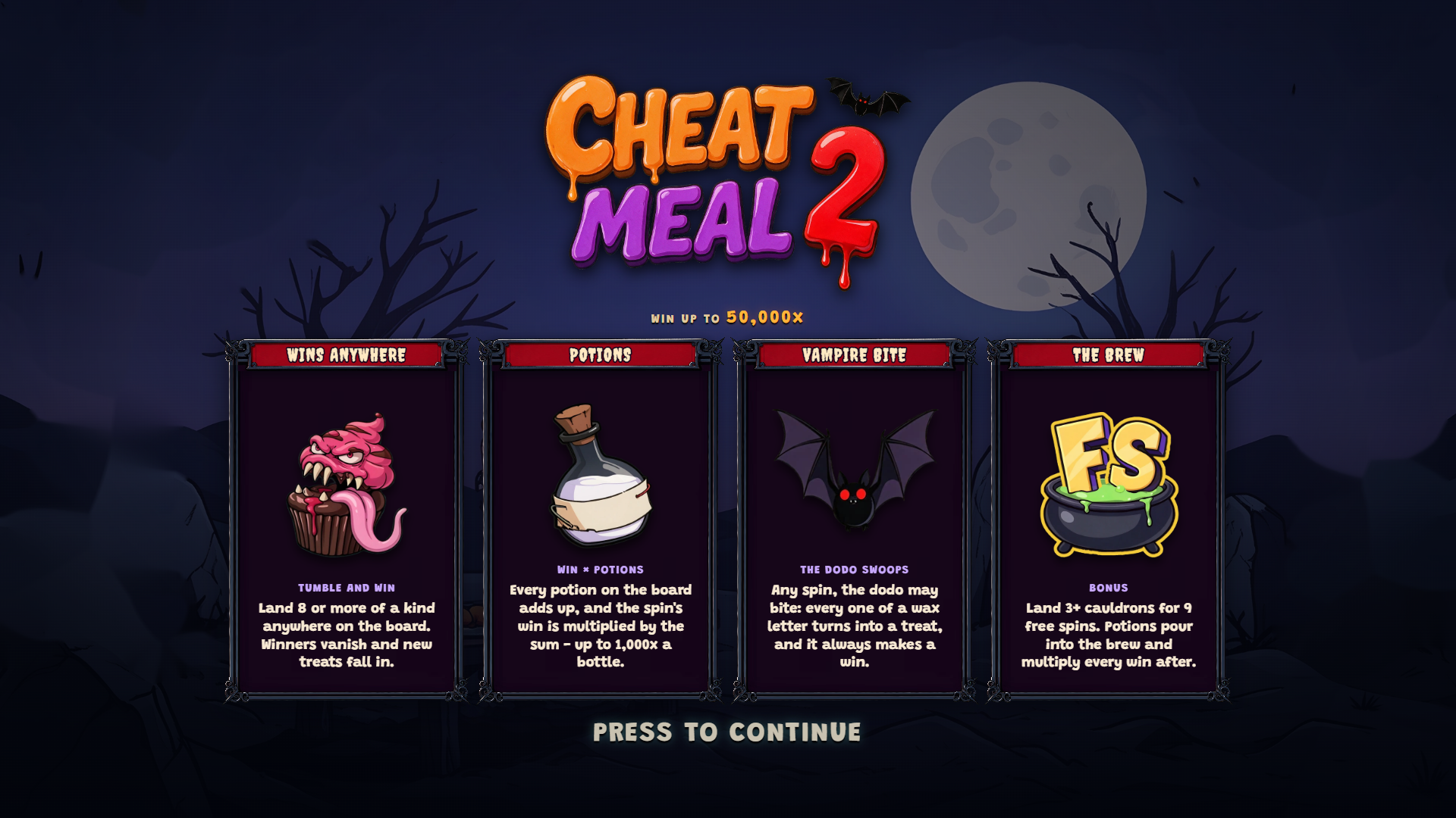 Cheat Meal 2 slot intro screen