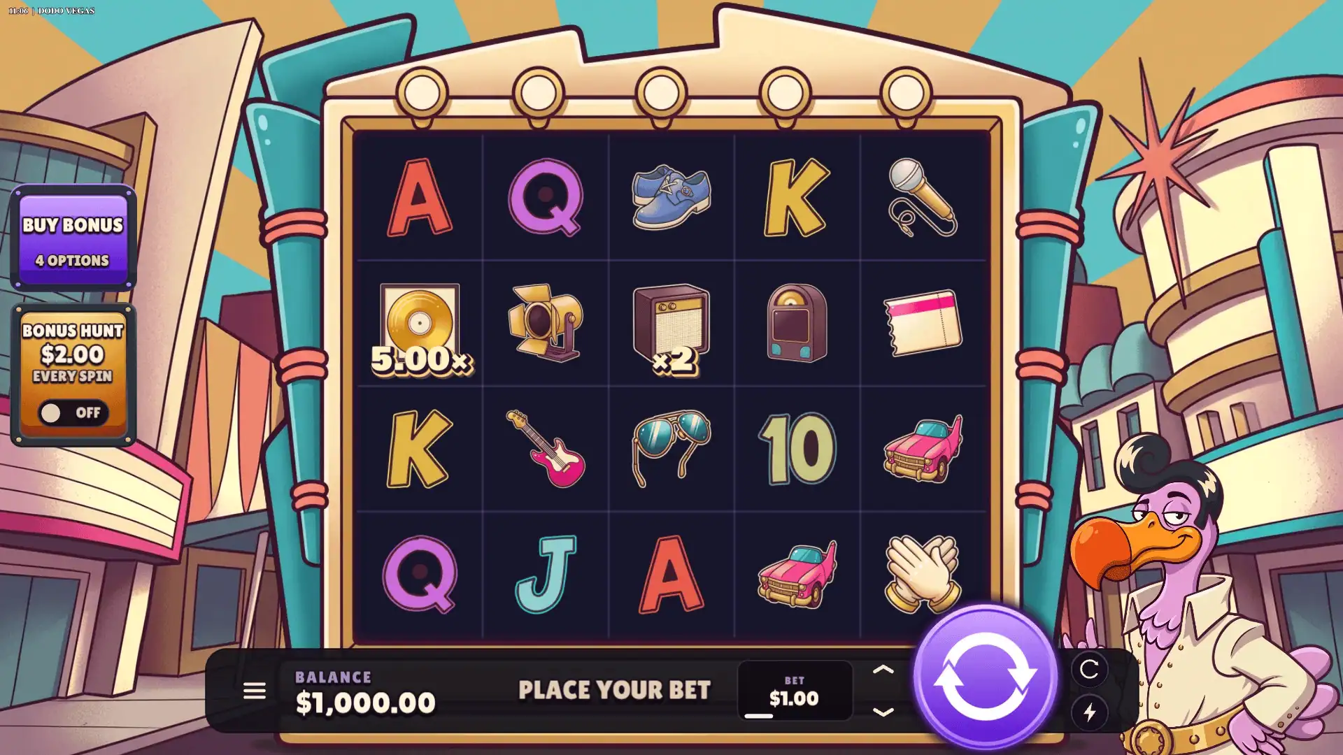 Viva Las Dodo slot gameplay reels
