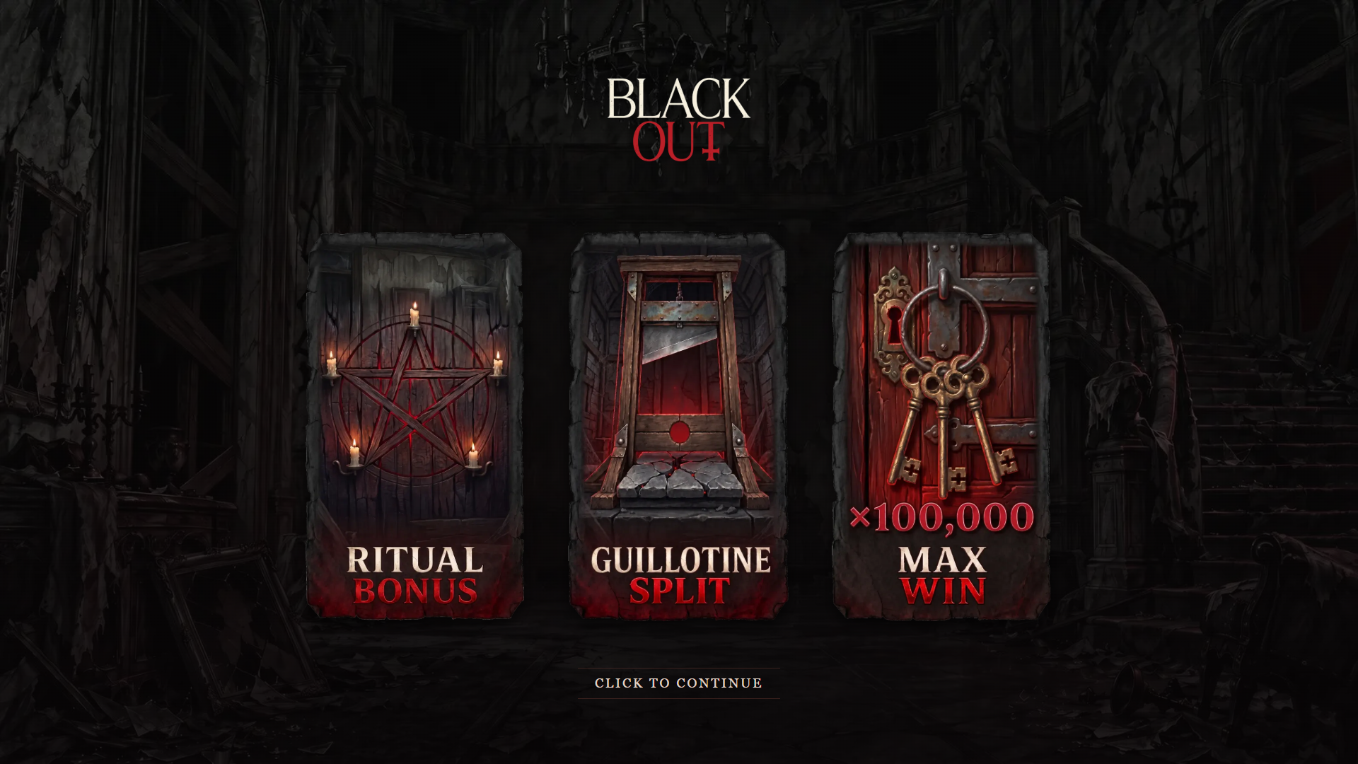 Black Out slot intro screen