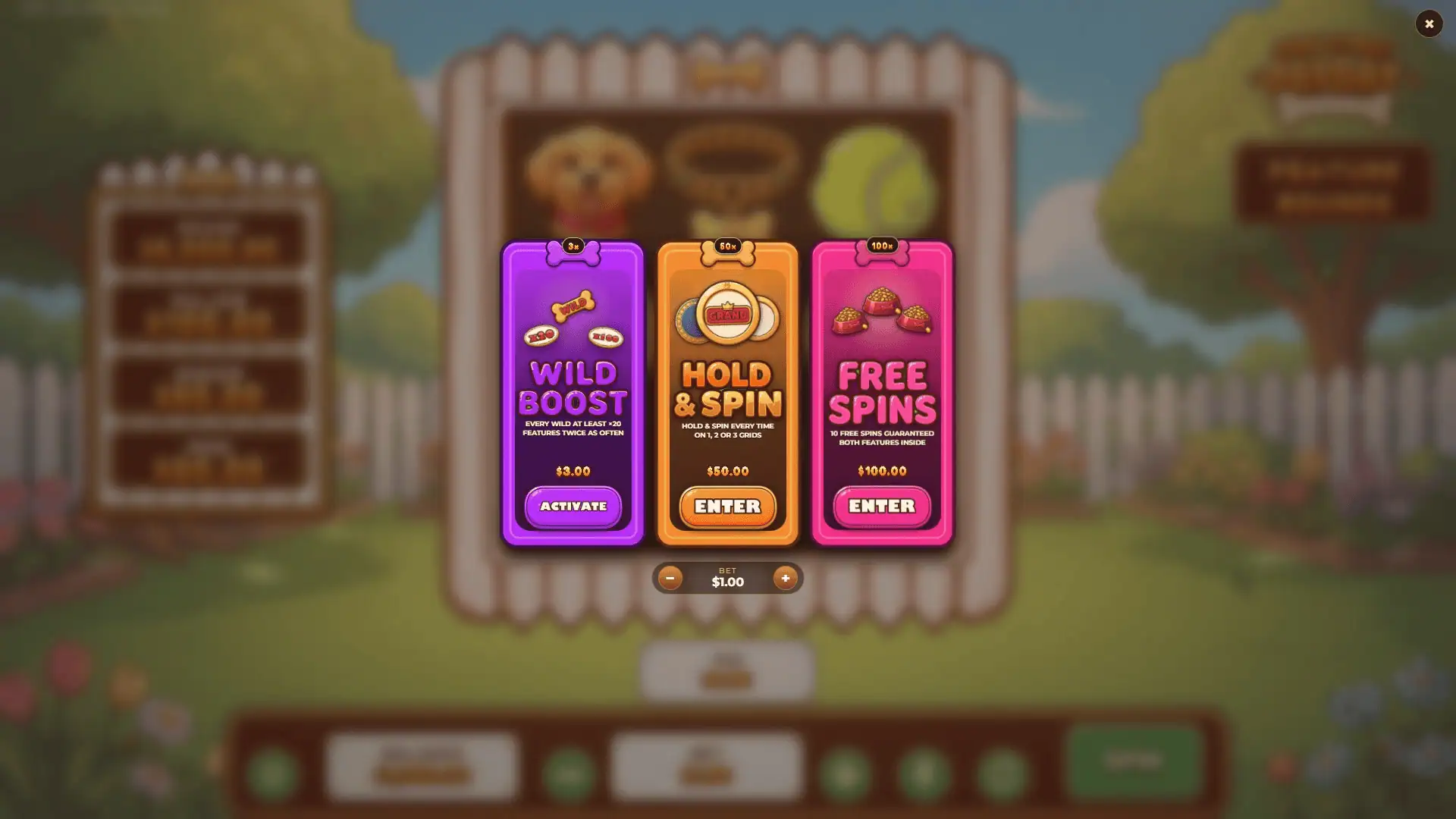 Paw Street Payday bonus buy menu