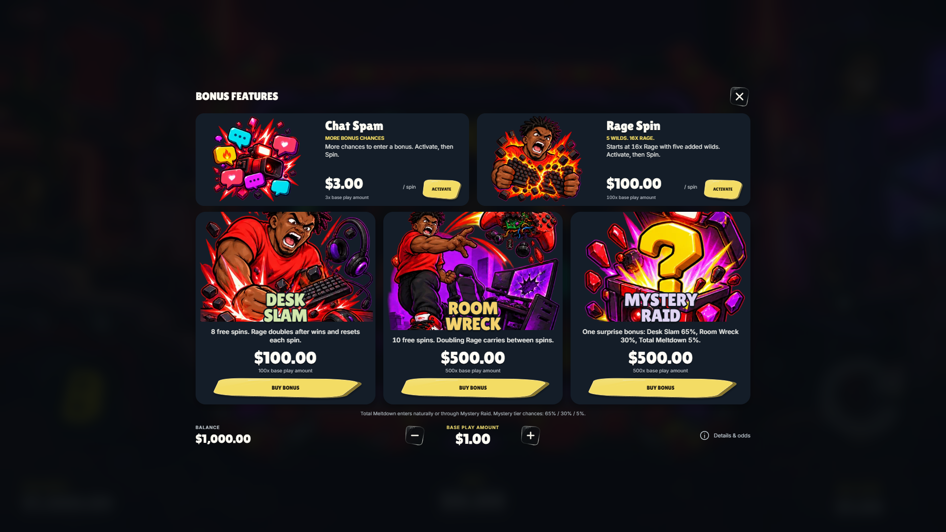 Stream Rage bonus buy menu