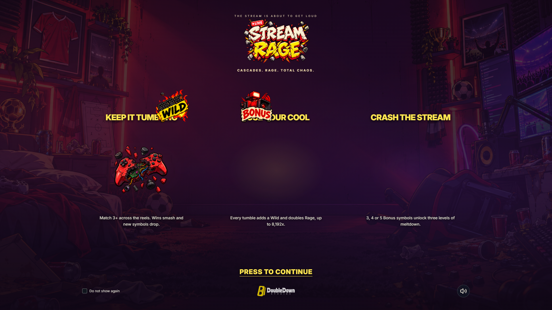 Stream Rage slot intro screen