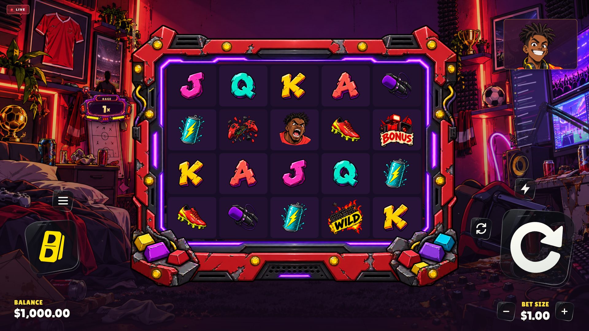 Stream Rage slot gameplay reels