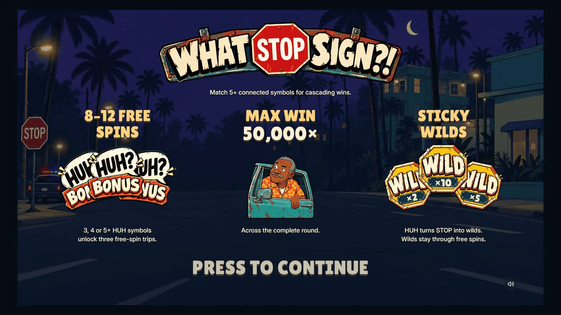 What Stop Sign?! slot intro screen