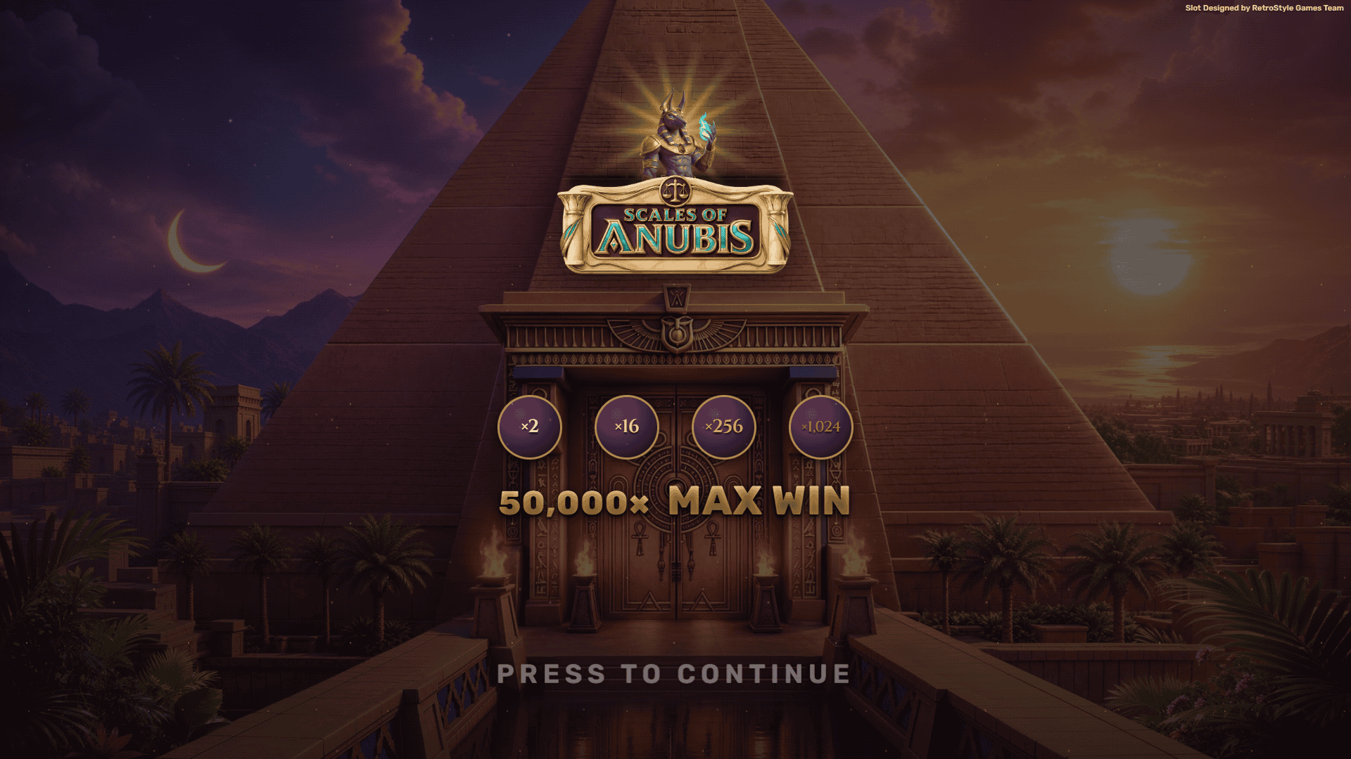 Scales of Anubis slot intro screen