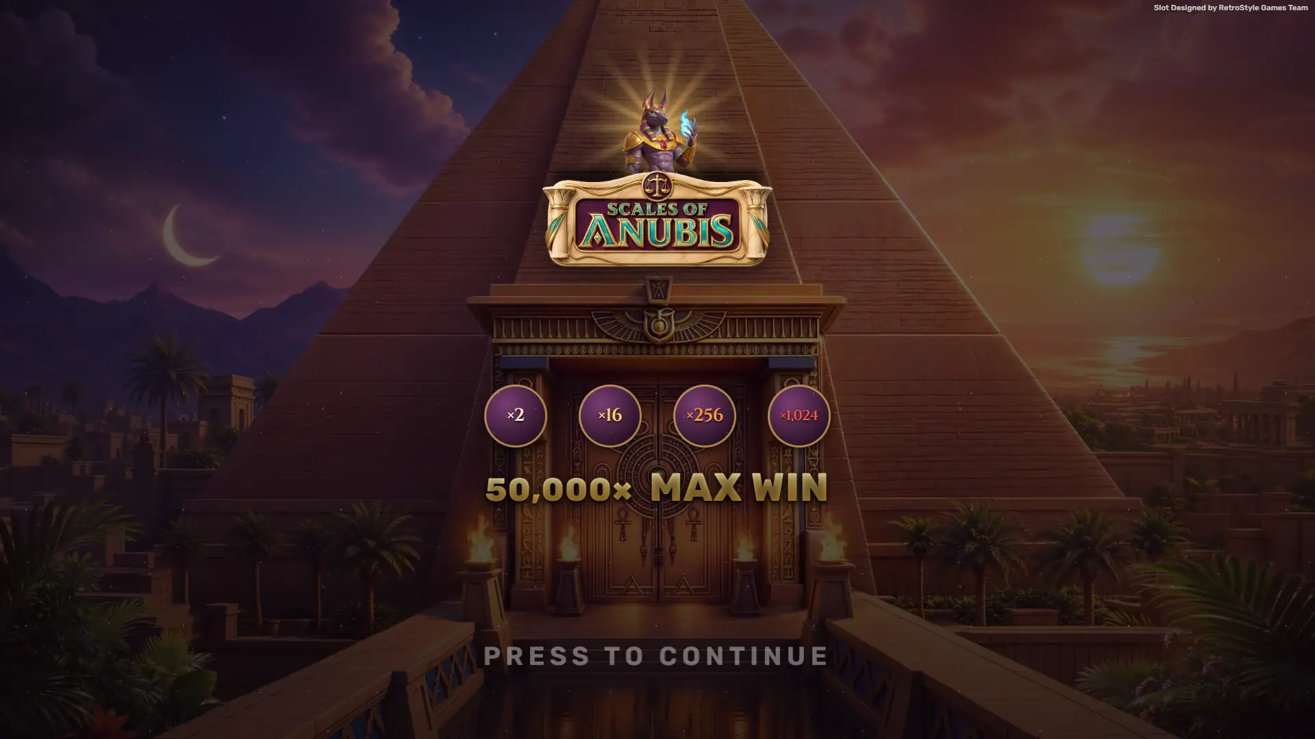 Scales of Anubis slot intro screen