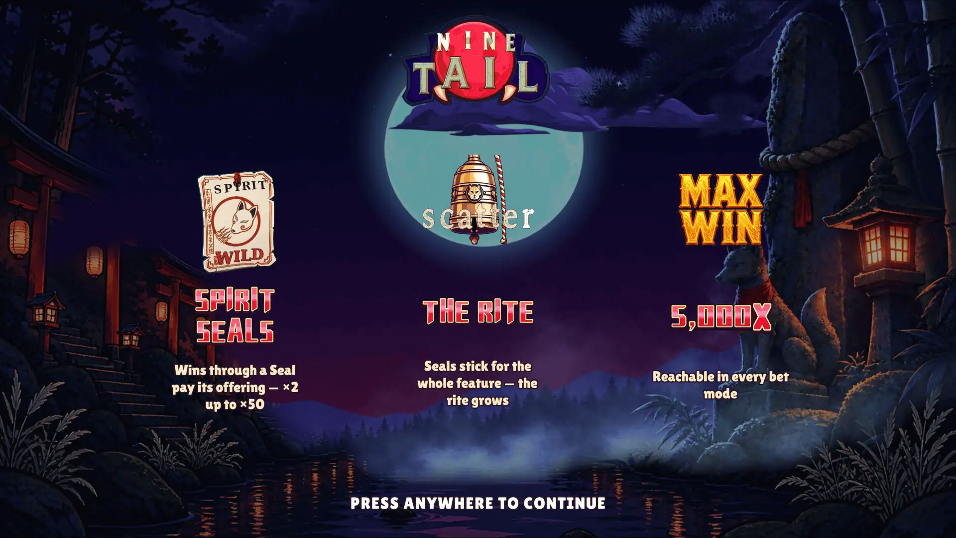 Nine Tail slot intro screen