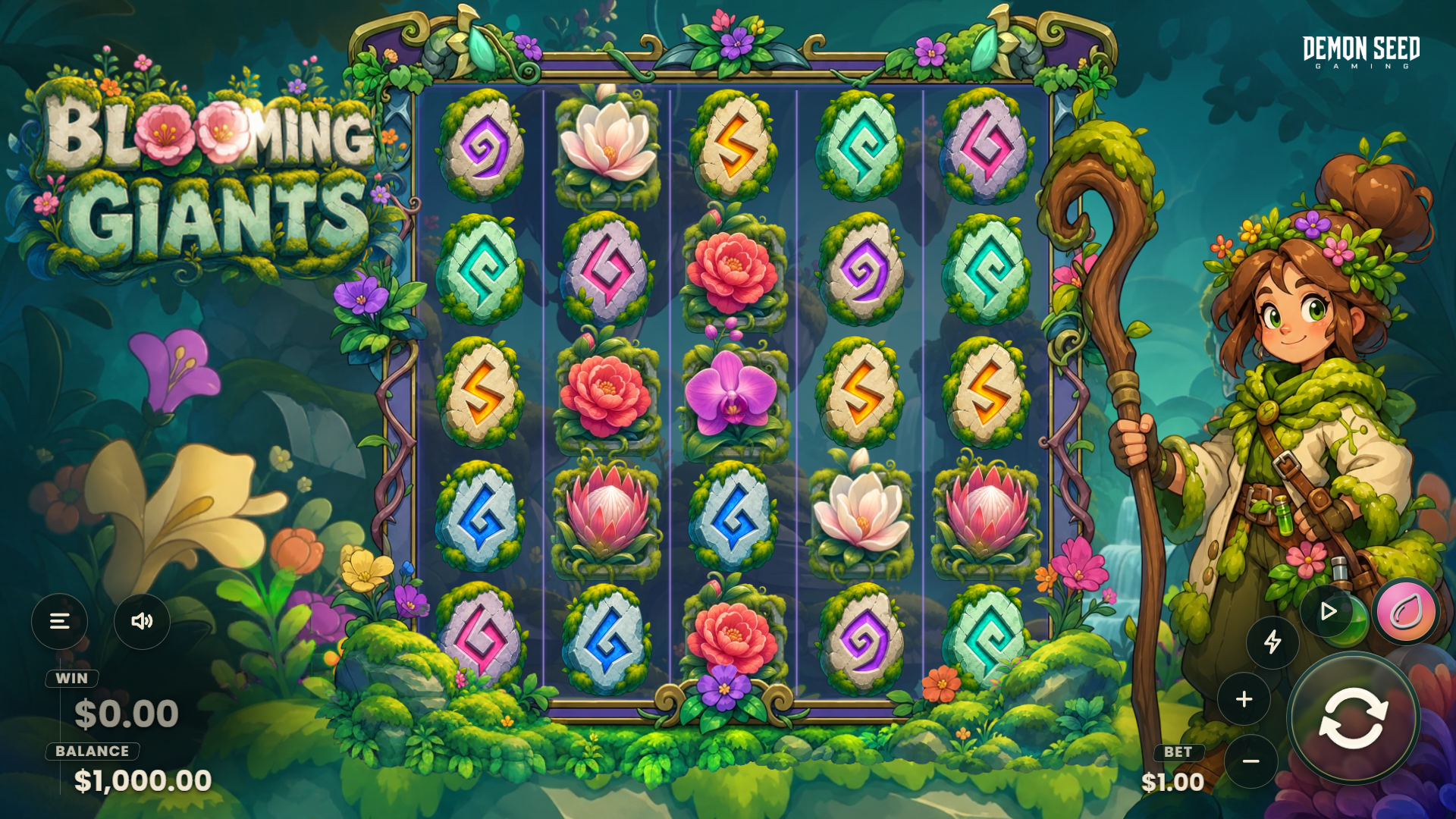 Blooming Giants slot gameplay reels