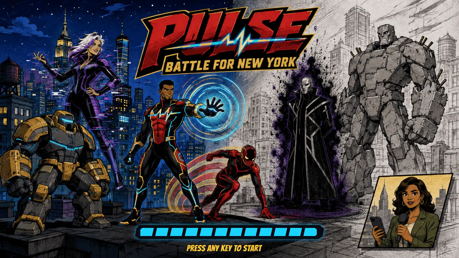 PULSE: Battle for New York slot intro screen