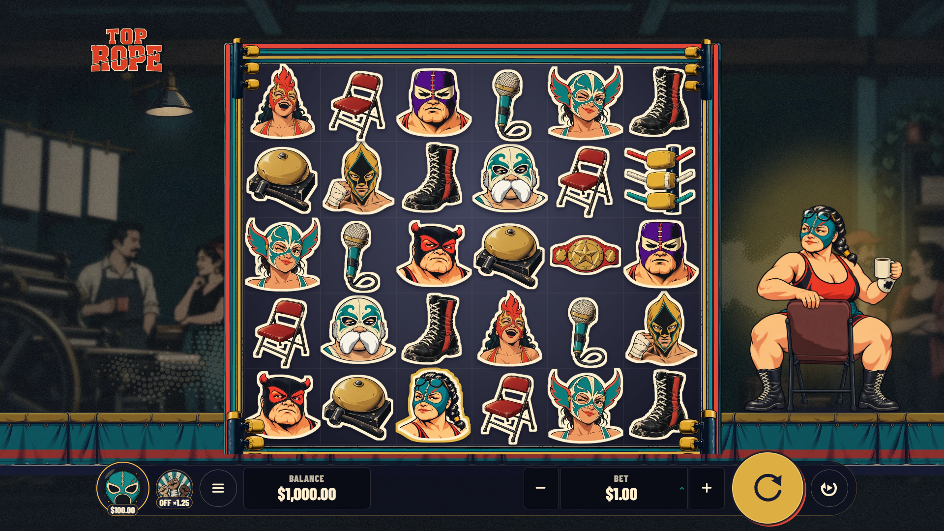 Top Rope slot gameplay reels