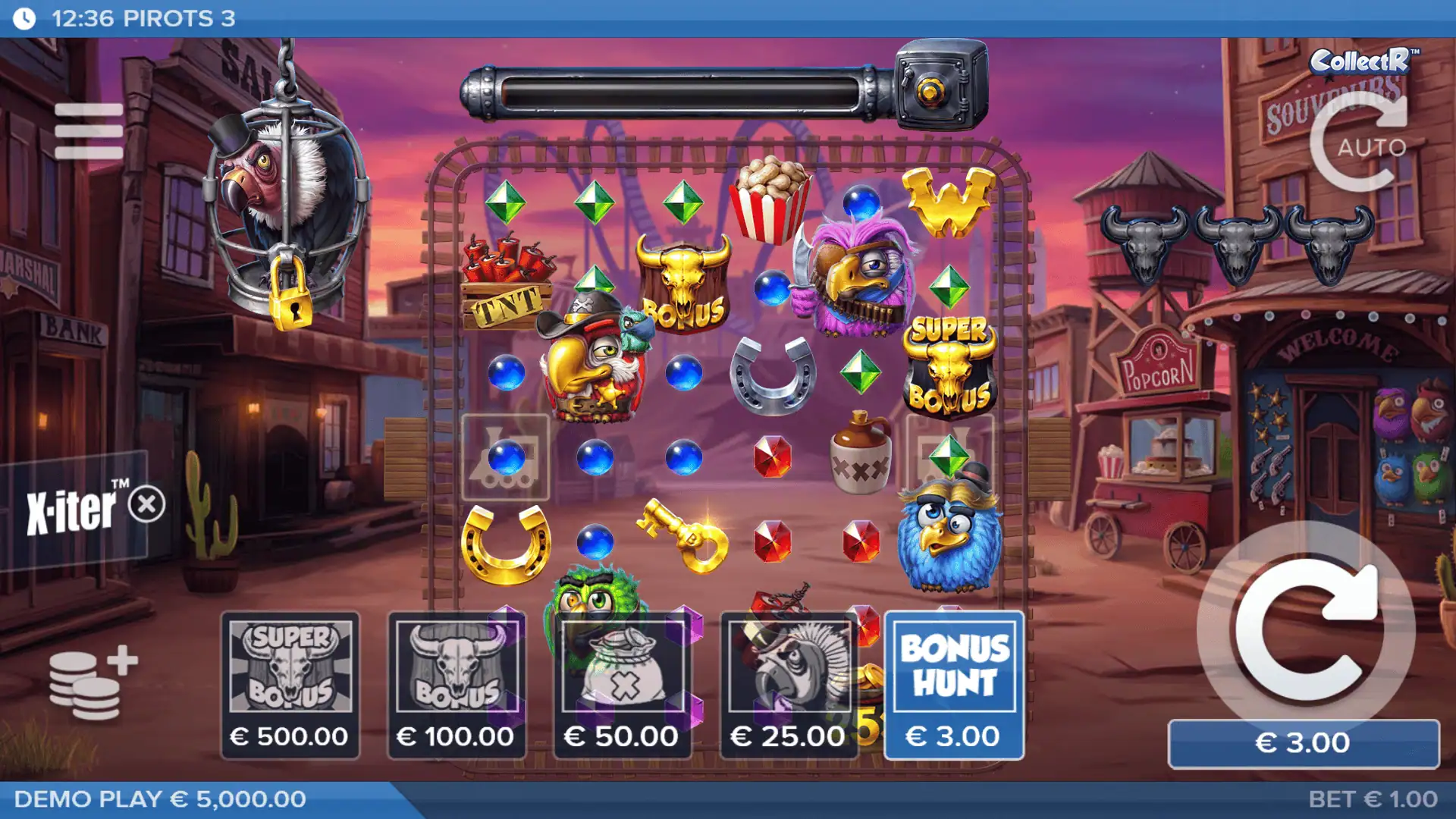 Pirots 3 bonus buy menu