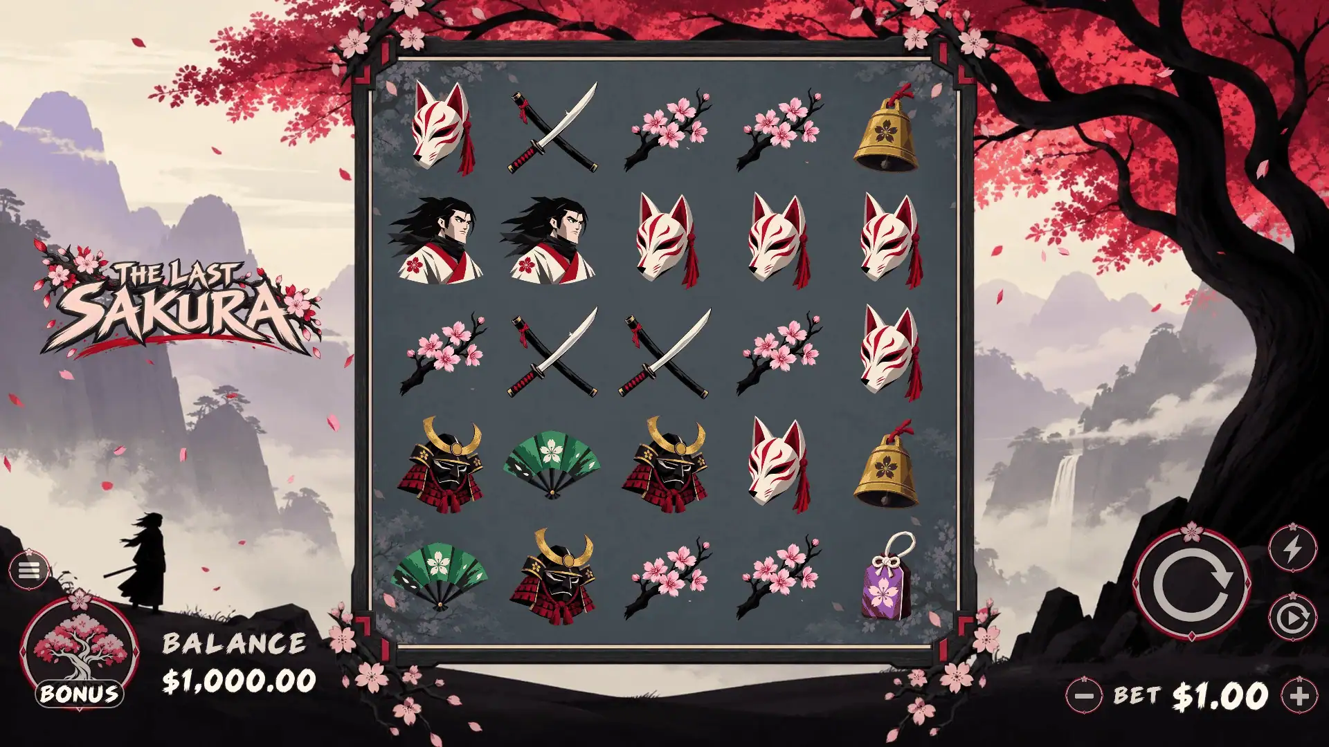 The Last Sakura slot gameplay reels