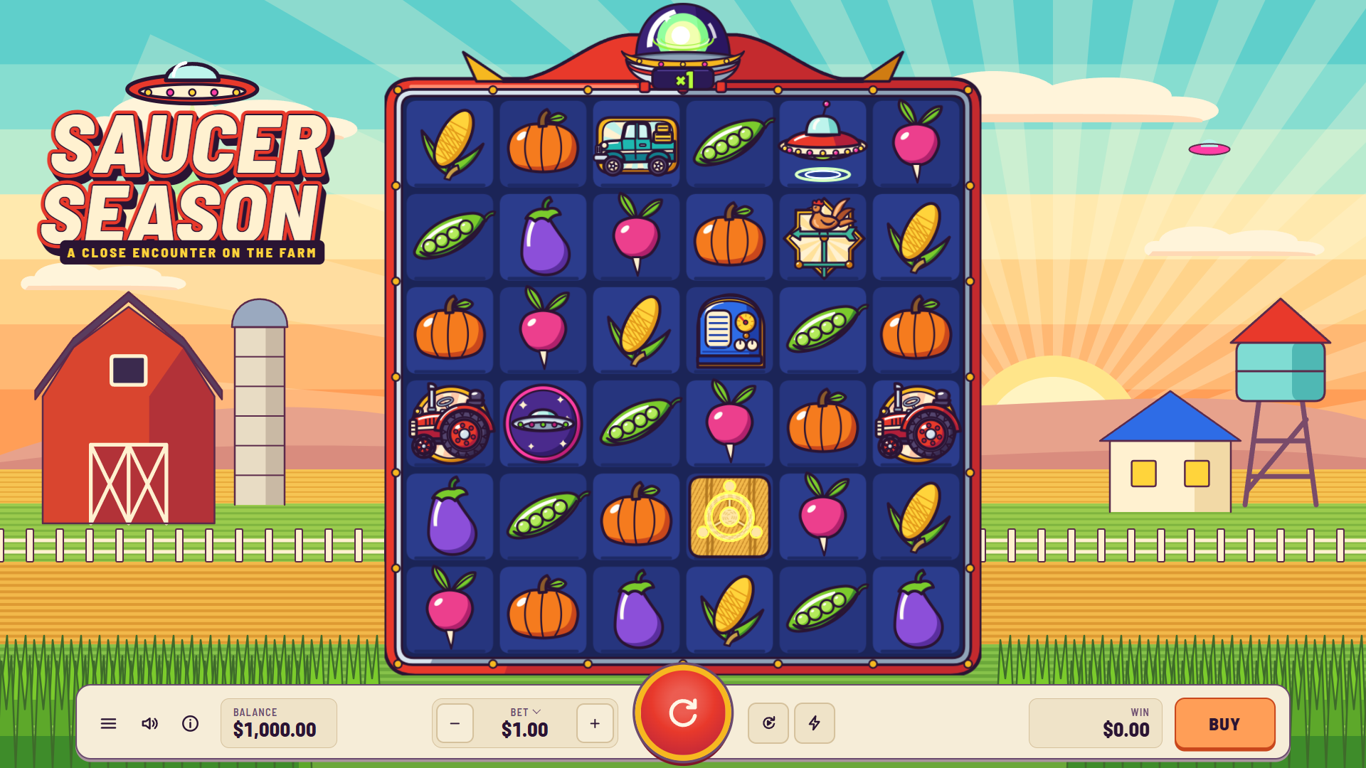 Saucer Season slot gameplay reels