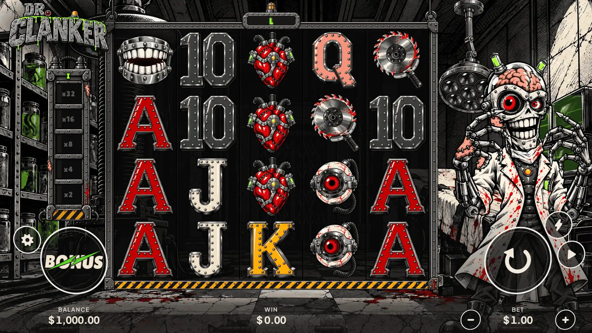 Dr. Clanker slot gameplay reels