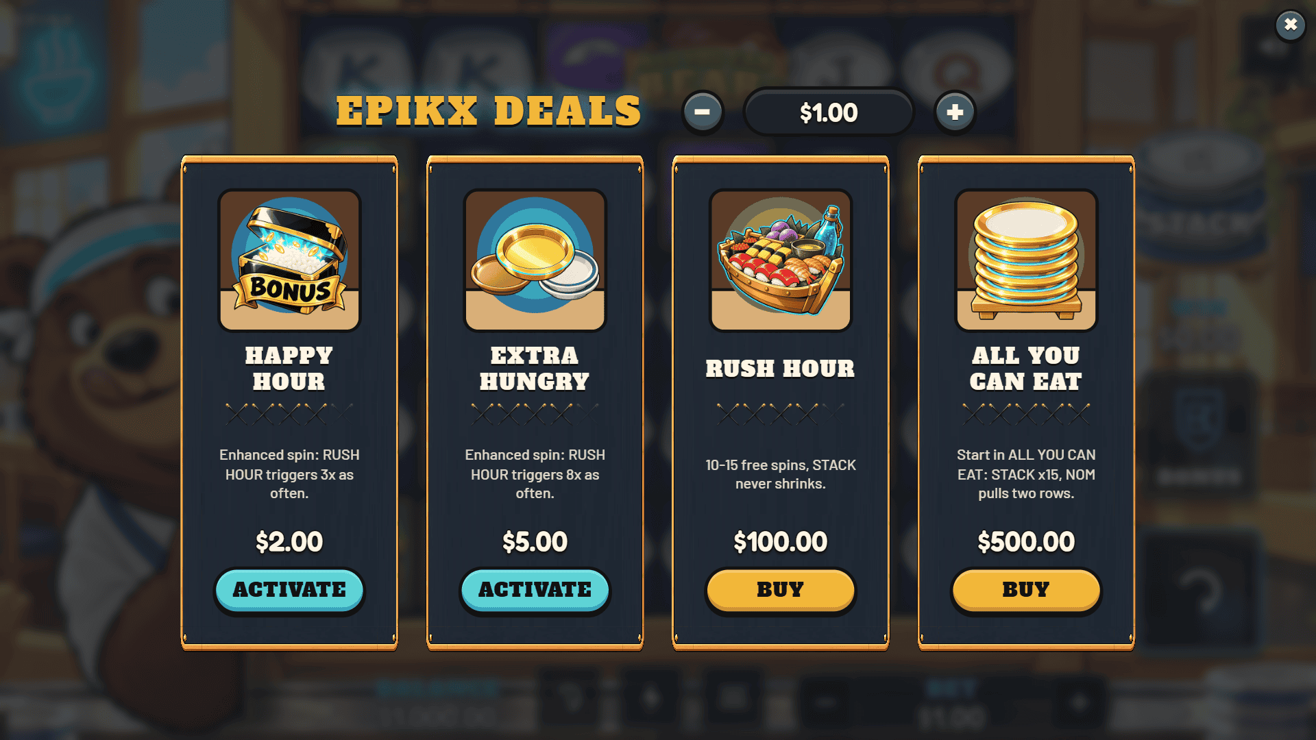 All You Can Bear bonus buy menu