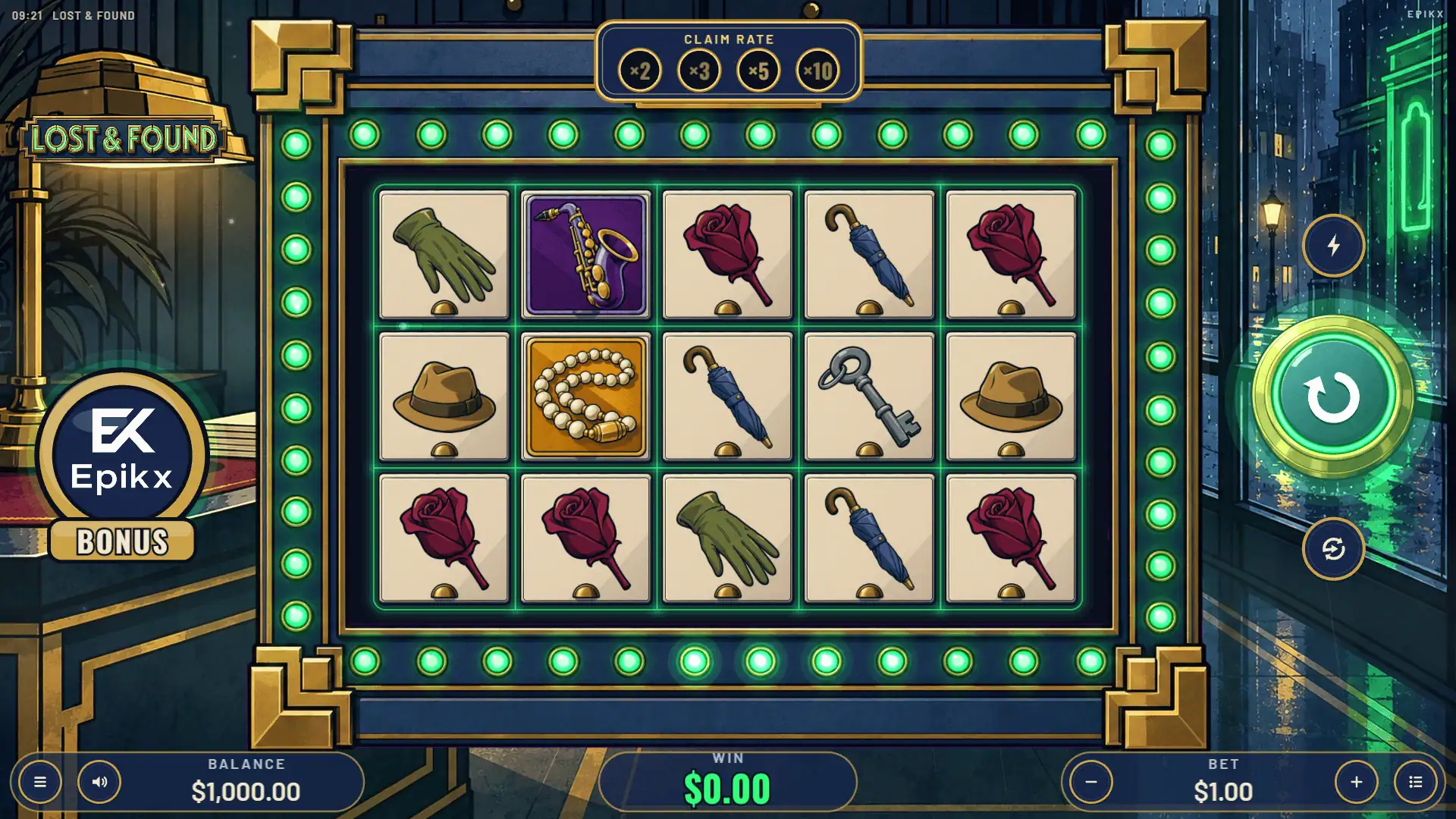 Lost & Found slot gameplay reels
