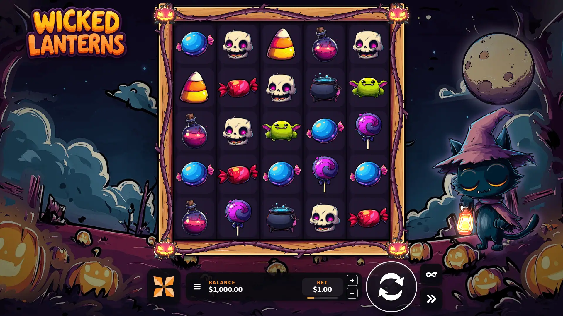 Wicked Lanterns slot gameplay reels