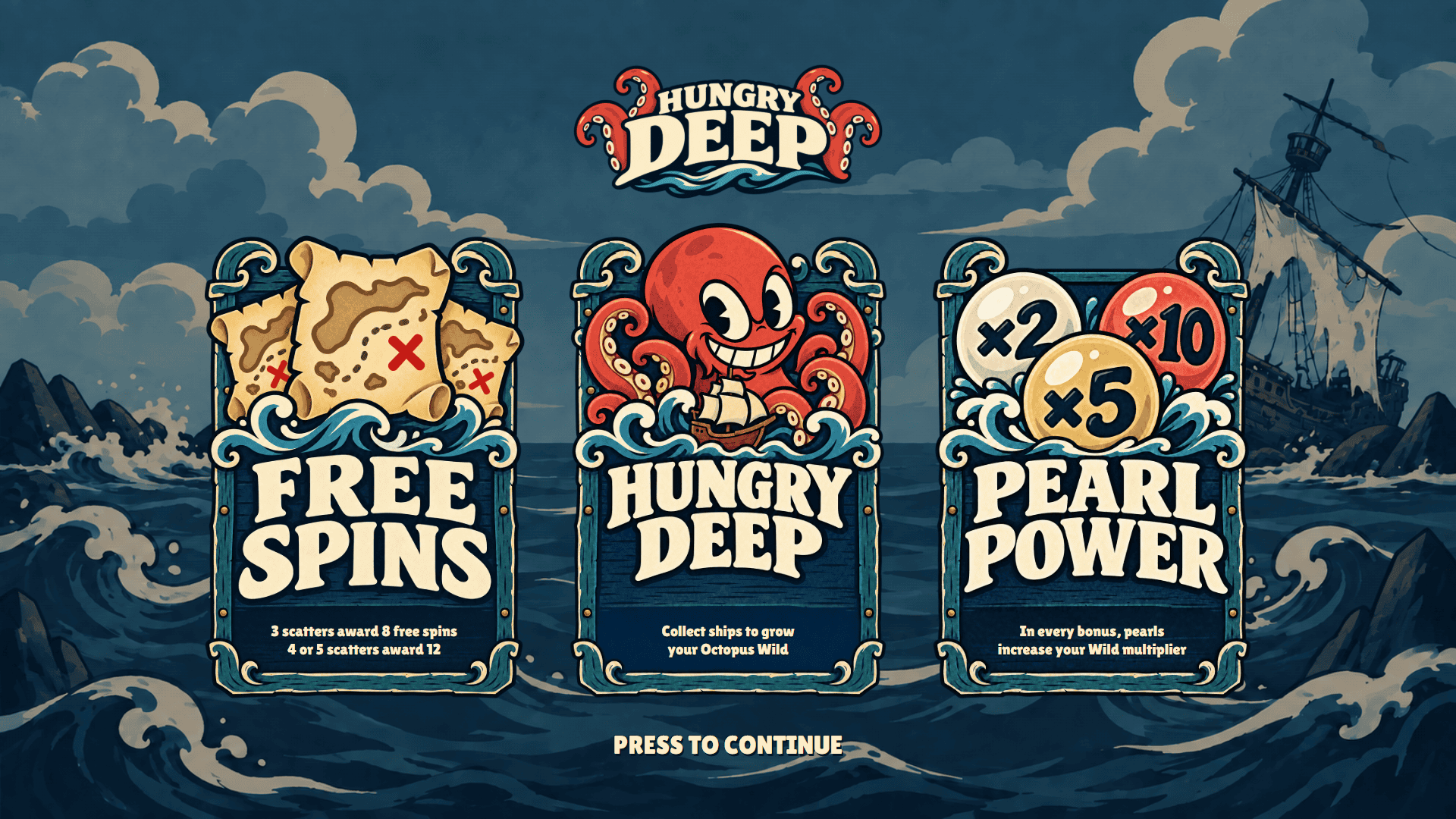 Hungry Deep slot intro screen