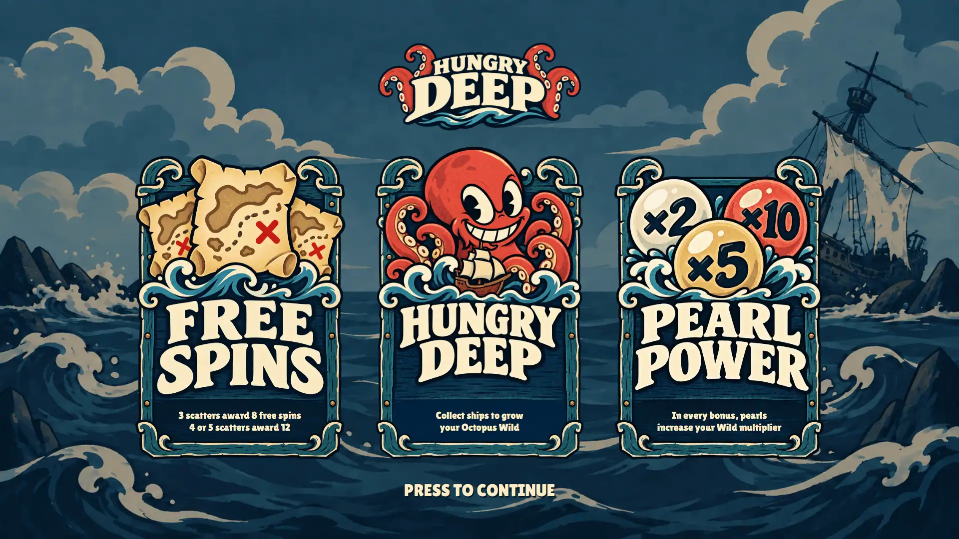 Hungry Deep slot intro screen