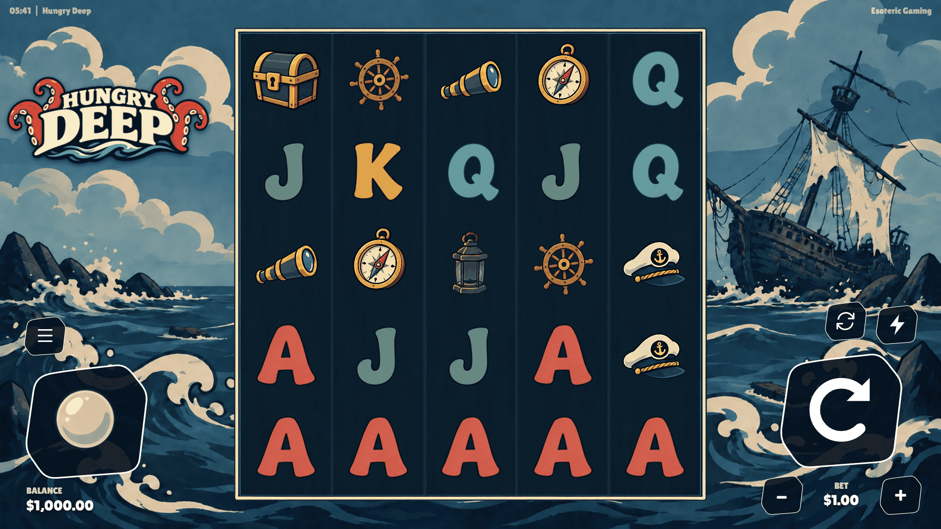 Hungry Deep slot gameplay reels