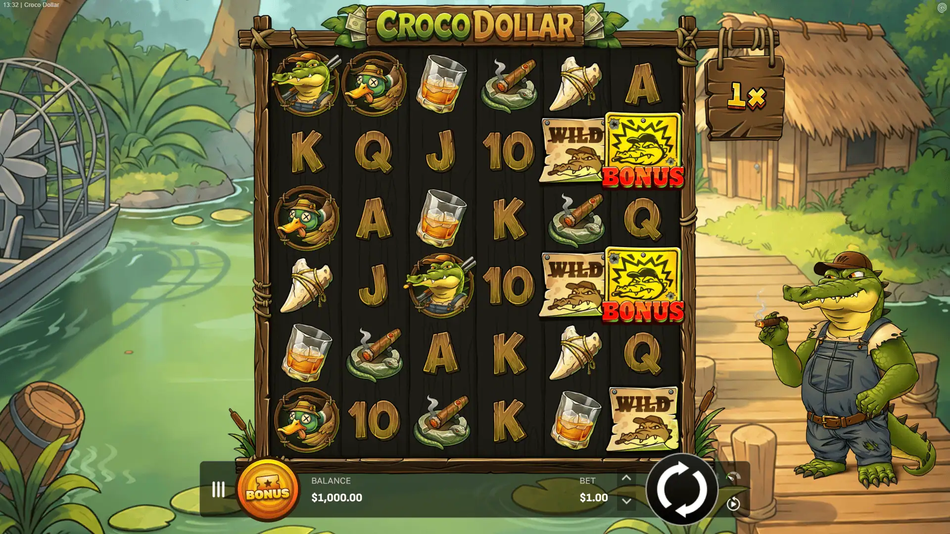 Croco Dollar slot gameplay reels