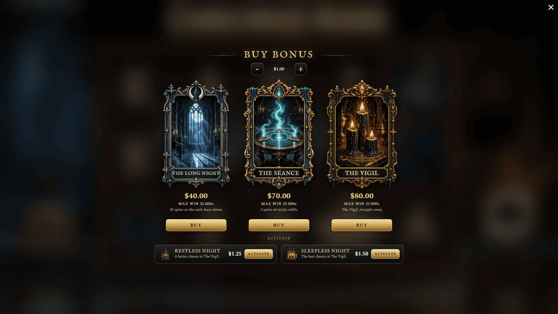 Candlewake Manor bonus buy menu