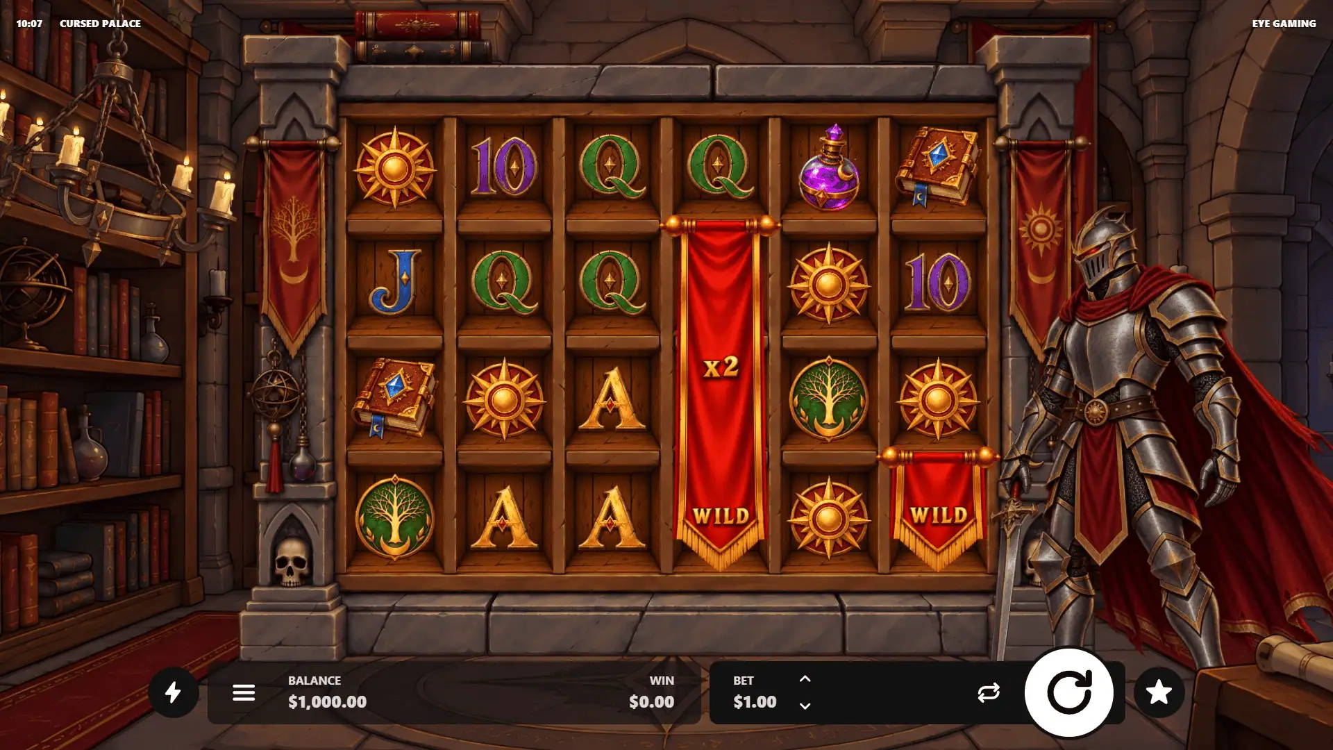 Cursed Palace slot gameplay reels