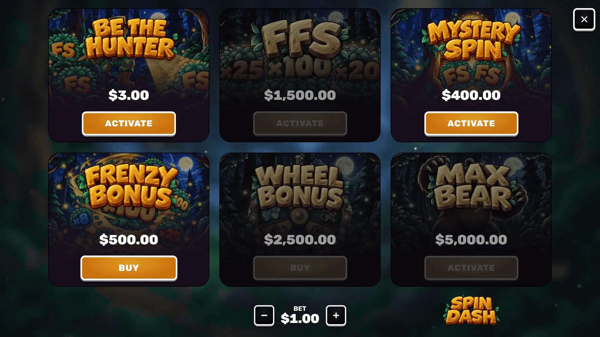 Ranger bonus buy menu