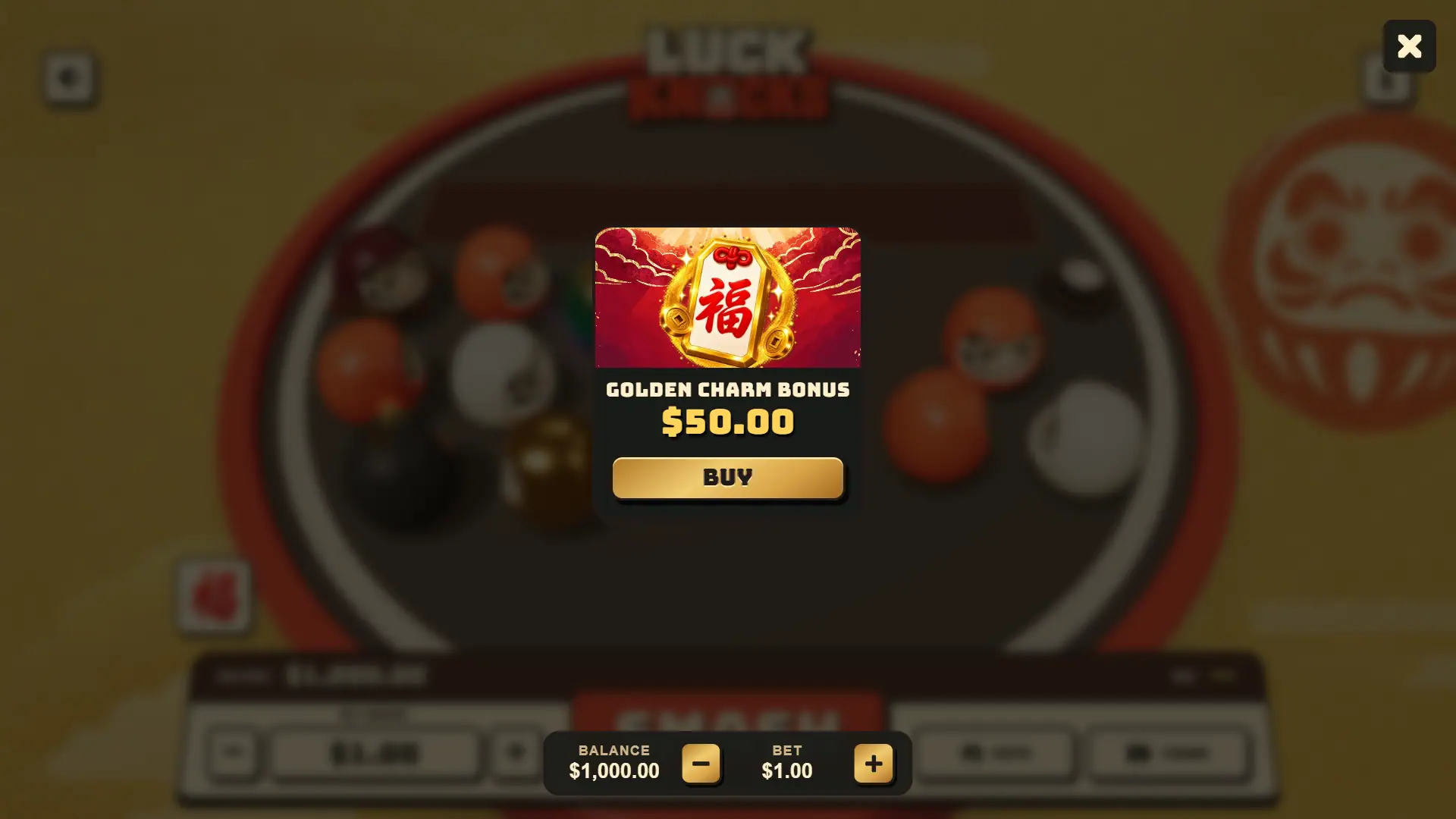 Luck Knocks bonus buy menu