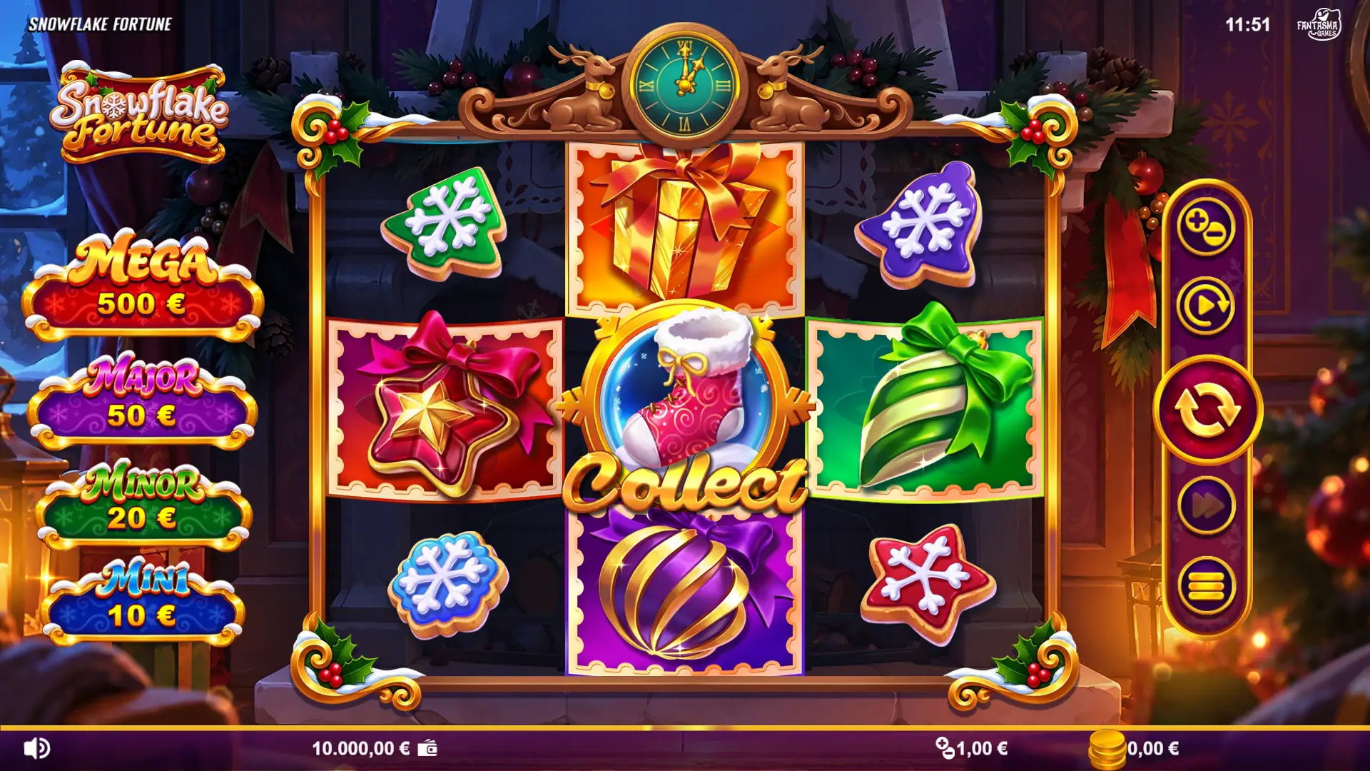 Snowflake Fortune slot gameplay reels