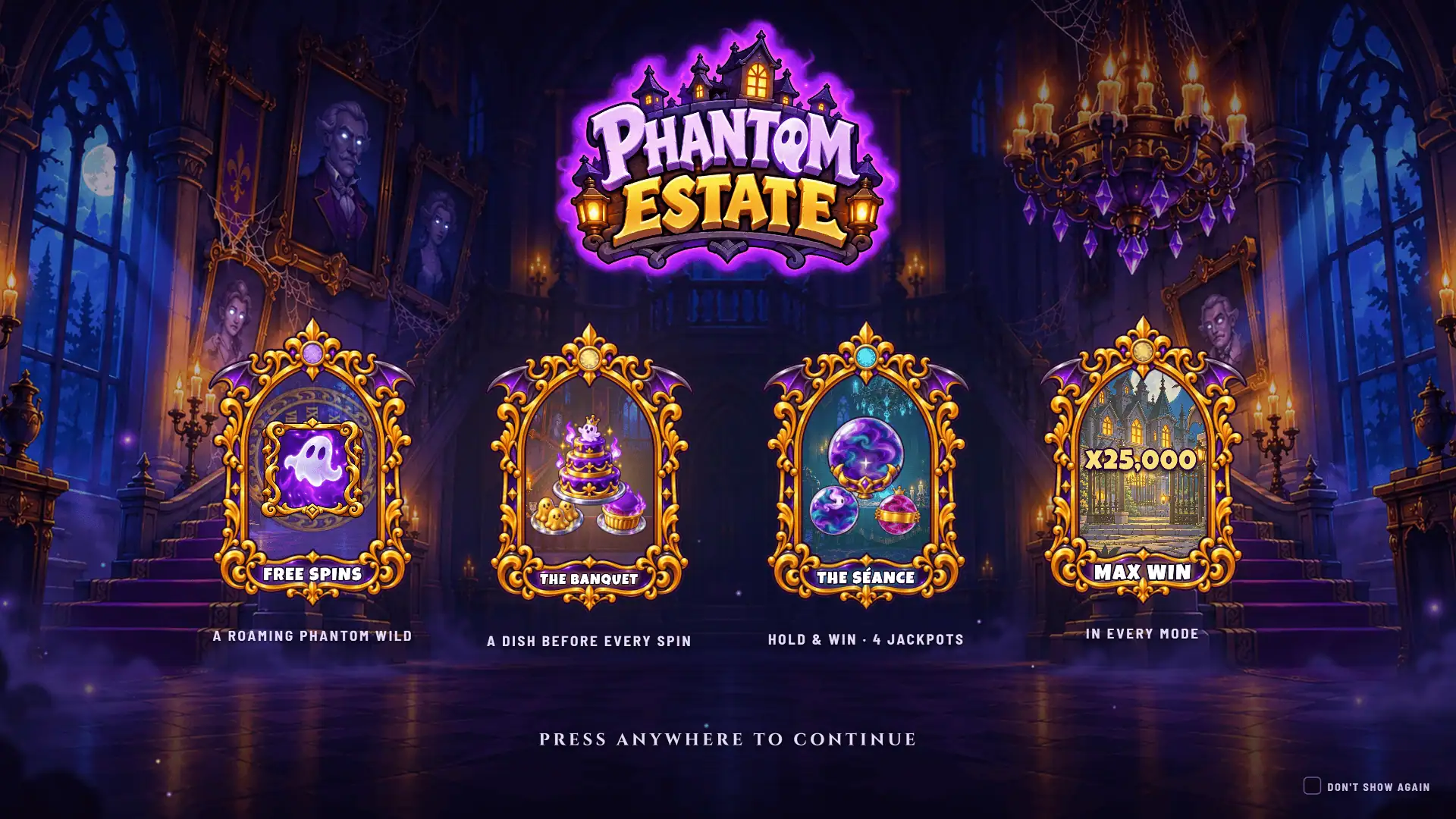 Phantom Estate slot intro screen