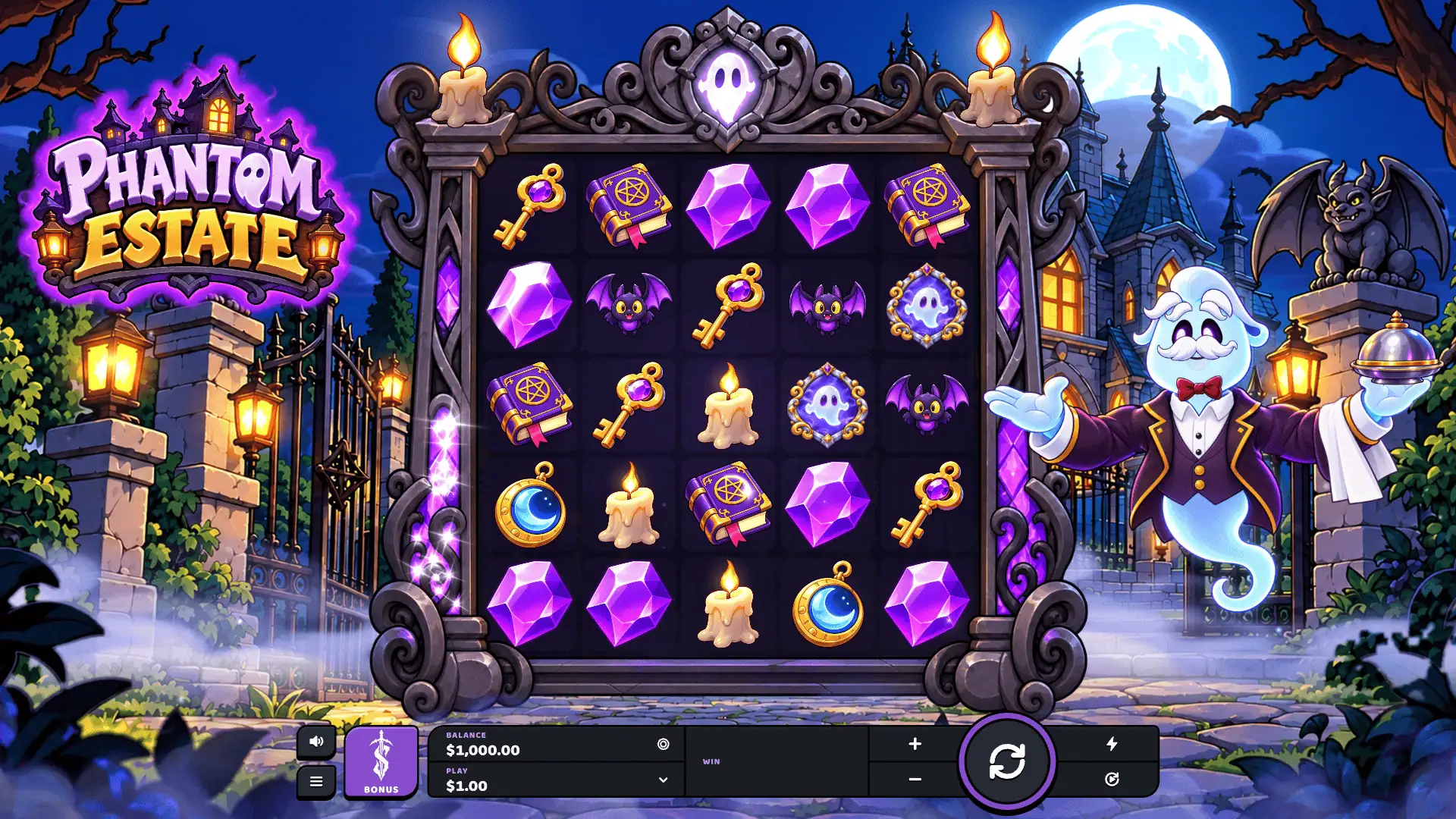 Phantom Estate slot gameplay reels