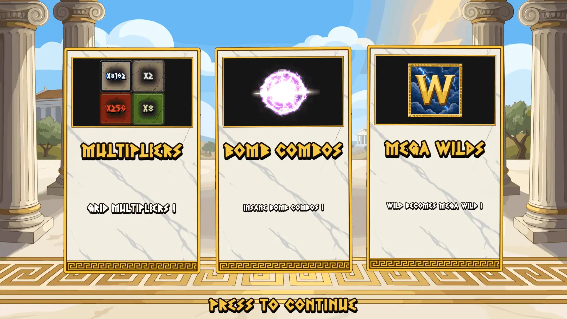 Athena Empire slot intro screen