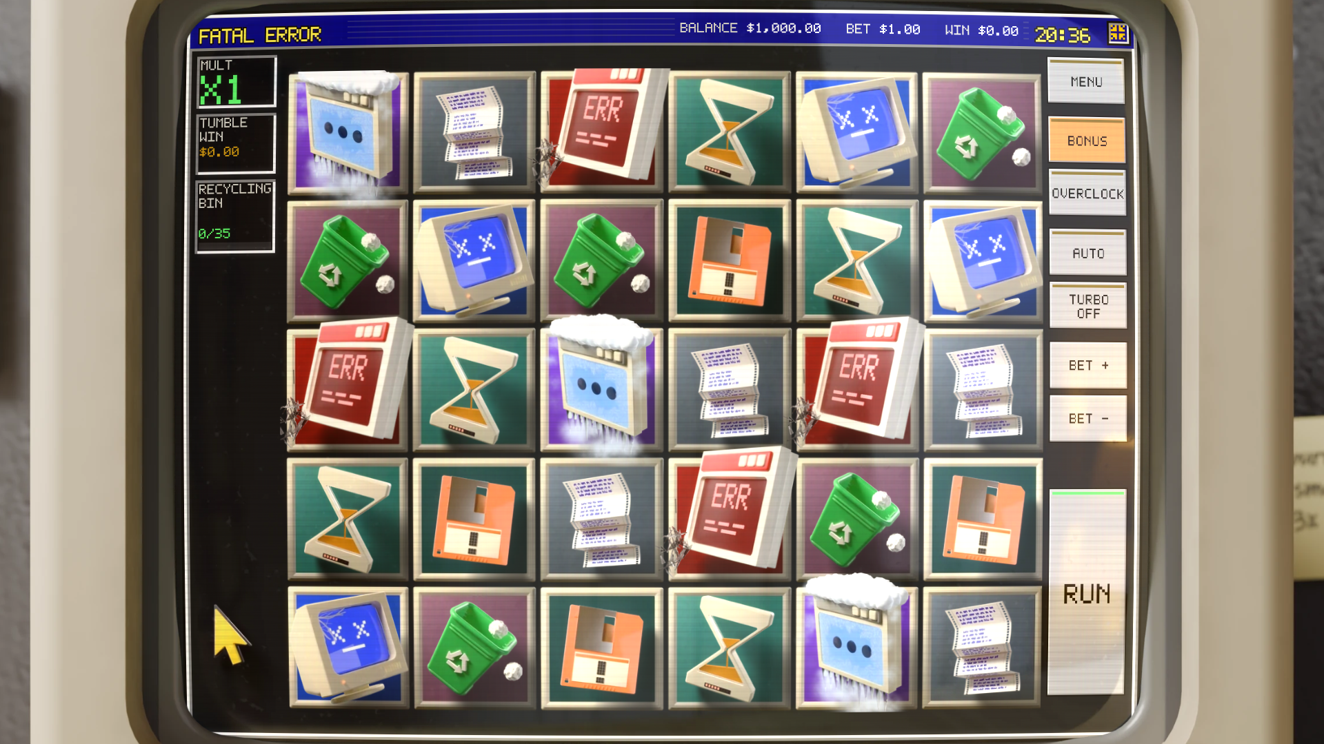 Fatal Error slot gameplay reels