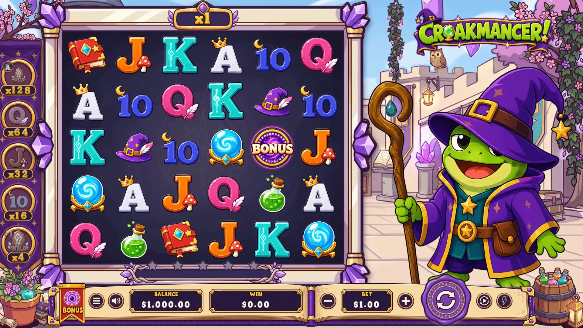 Croakmancer! slot gameplay reels