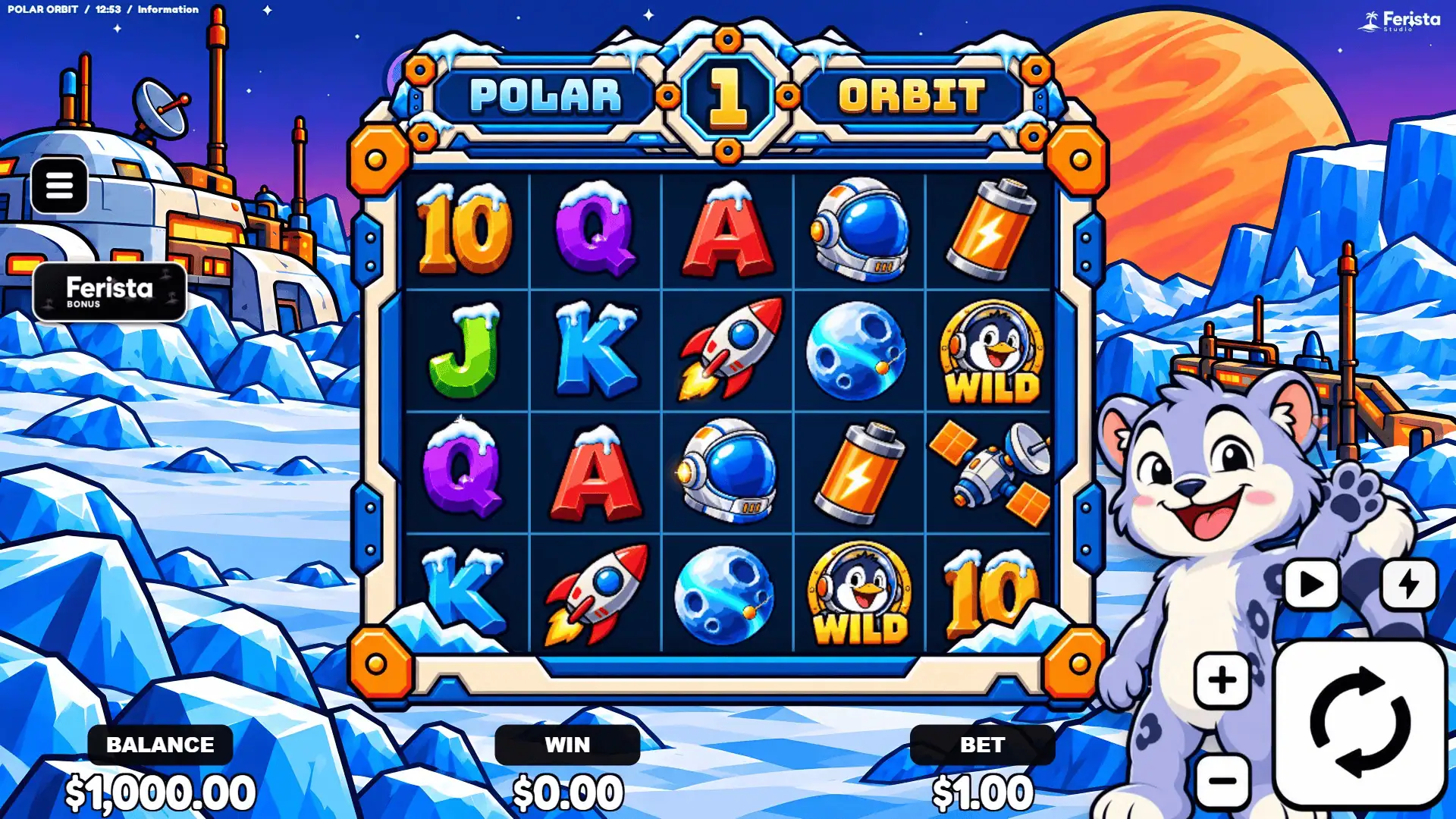 Polar Orbit slot gameplay reels