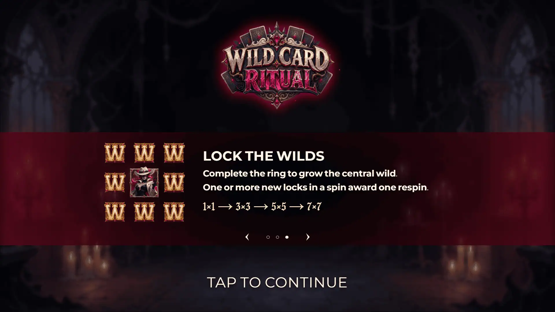 Wild Card Ritual slot intro screen