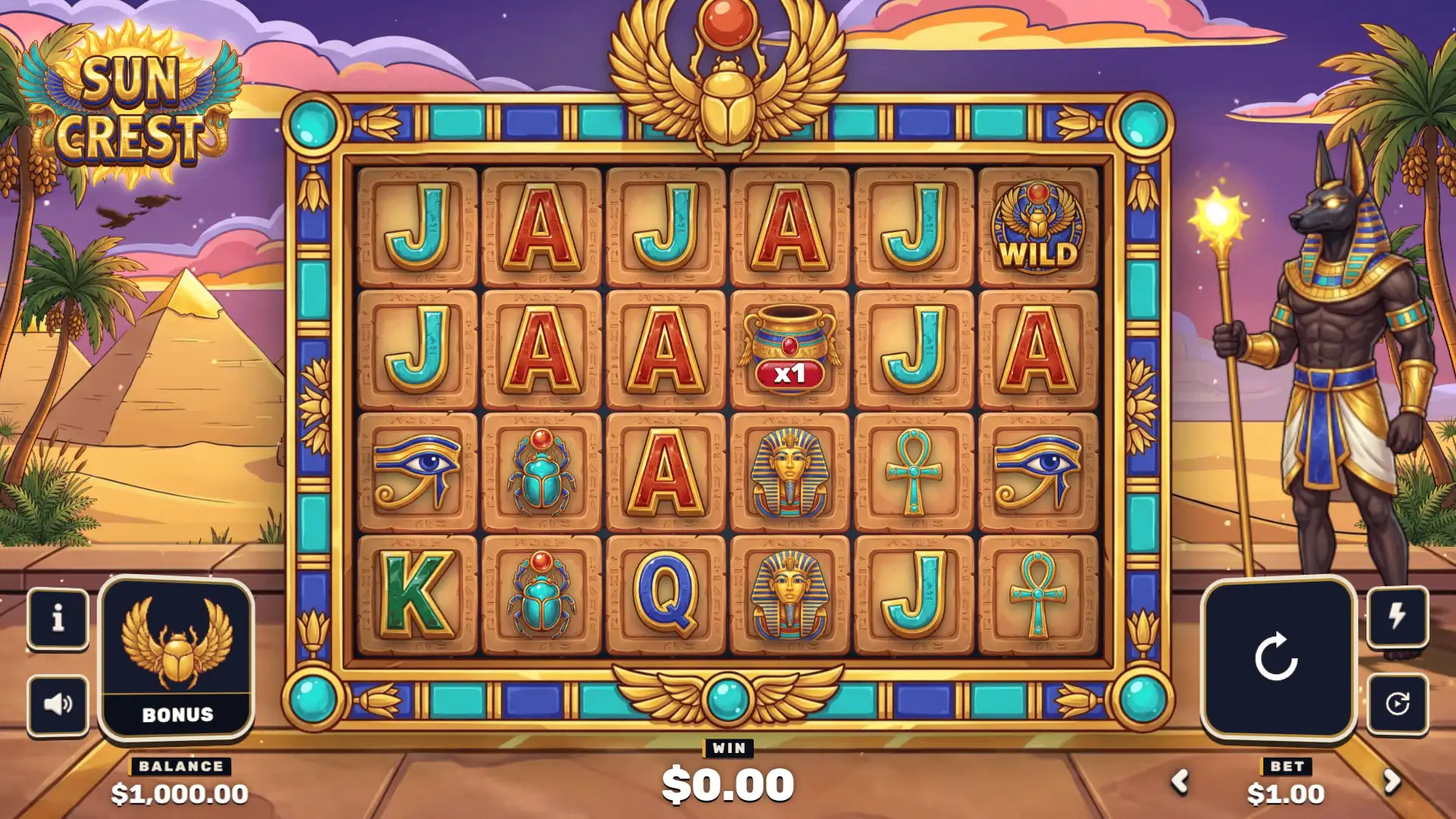 Suncrest slot gameplay reels