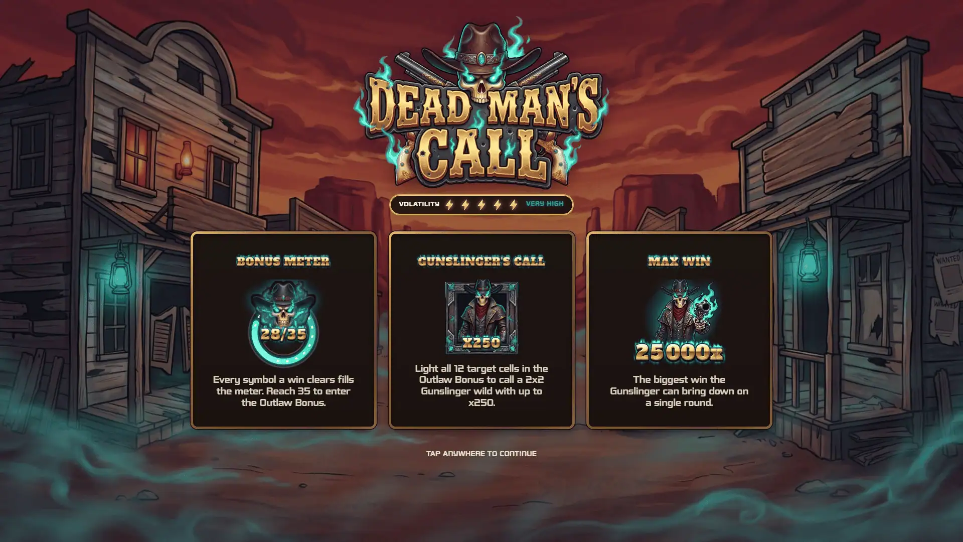 Dead Man's Call slot intro screen