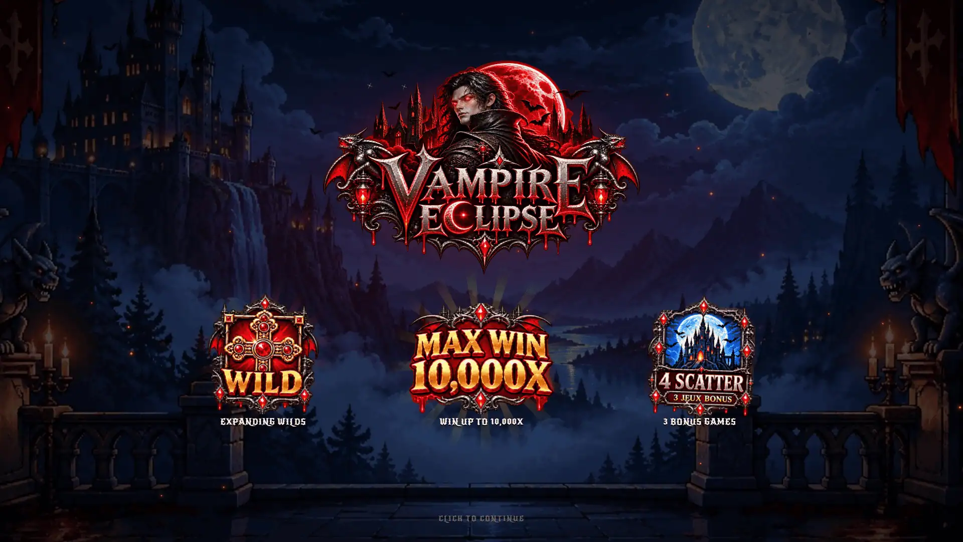 Vampire Eclipse slot intro screen