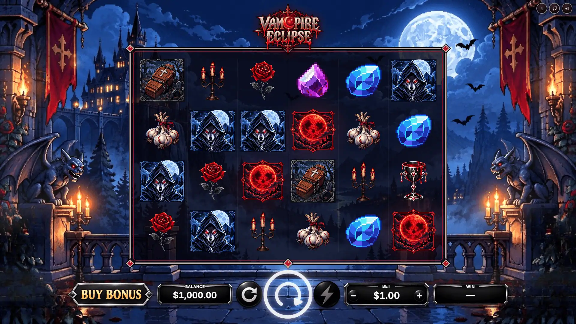 Vampire Eclipse slot gameplay reels