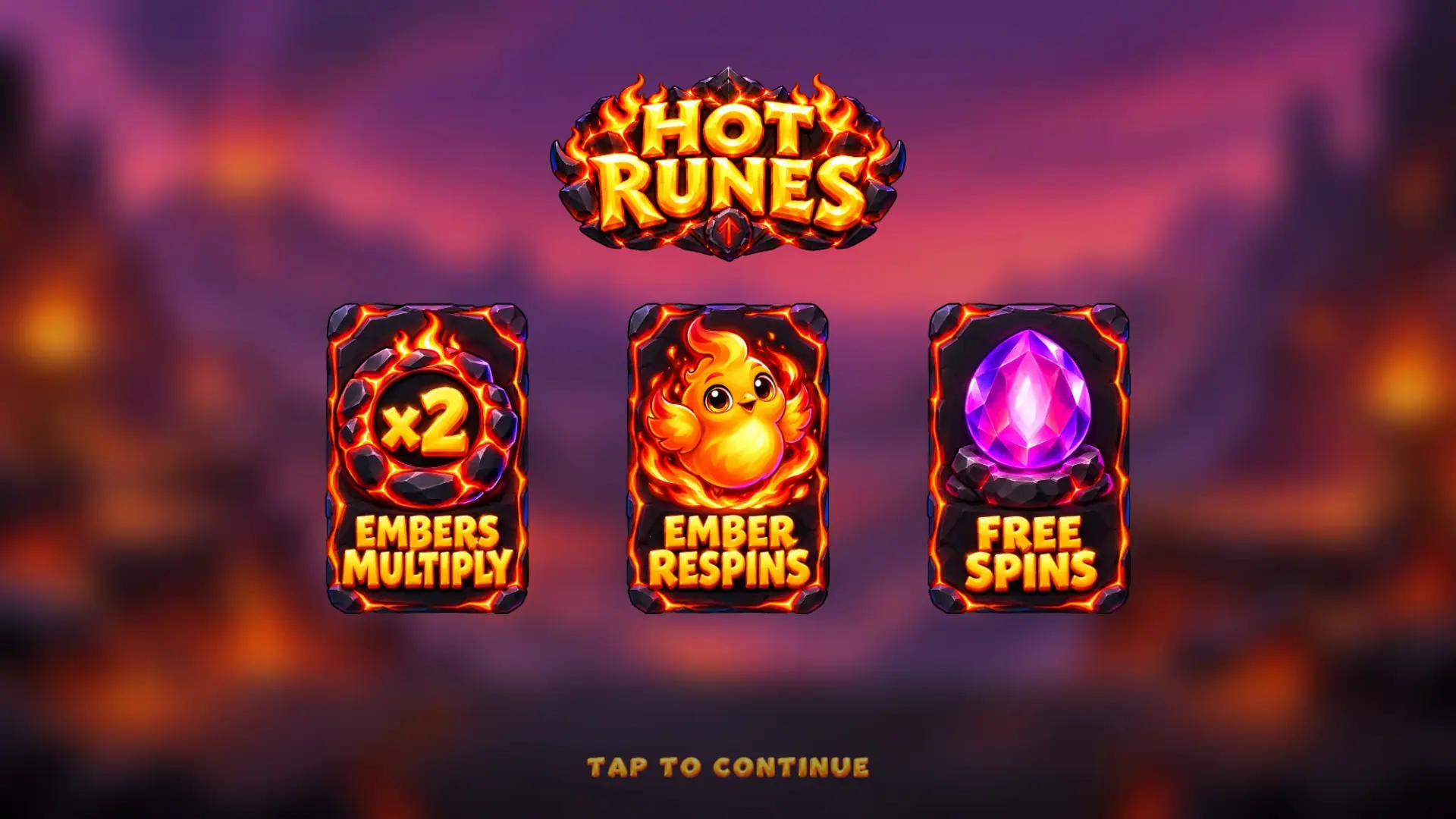 Hot Runes slot intro screen
