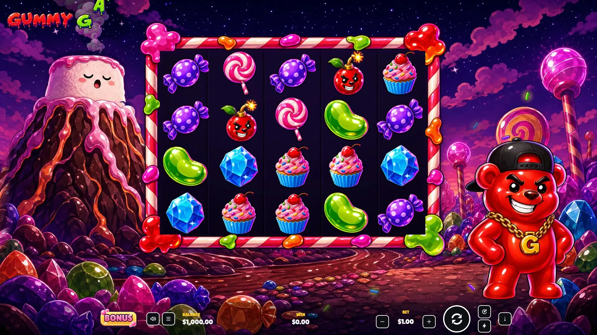 Gummy Gang slot gameplay reels