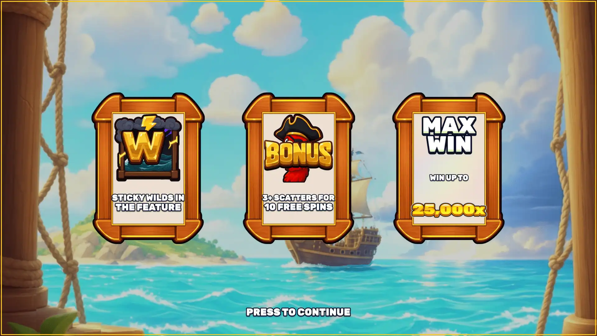 Pirate Storm slot intro screen
