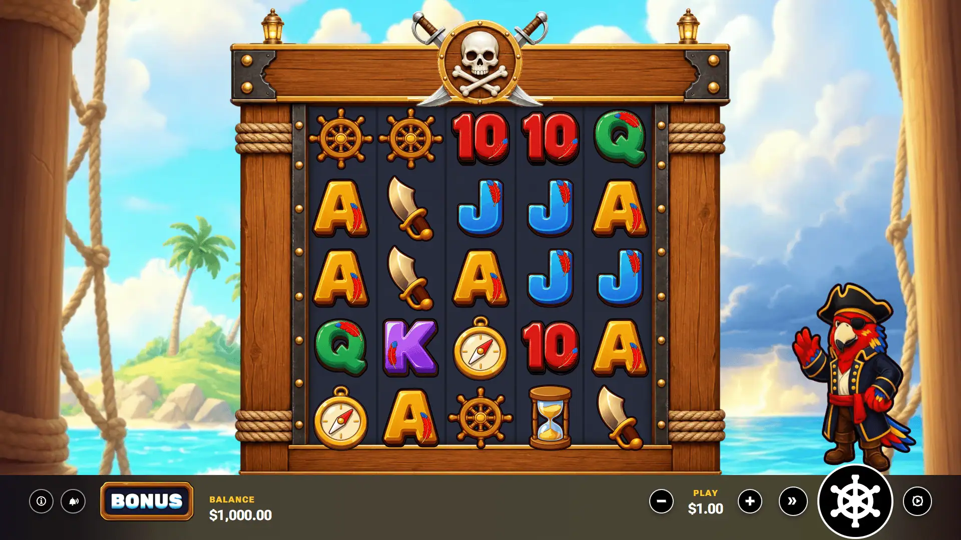 Pirate Storm slot gameplay reels