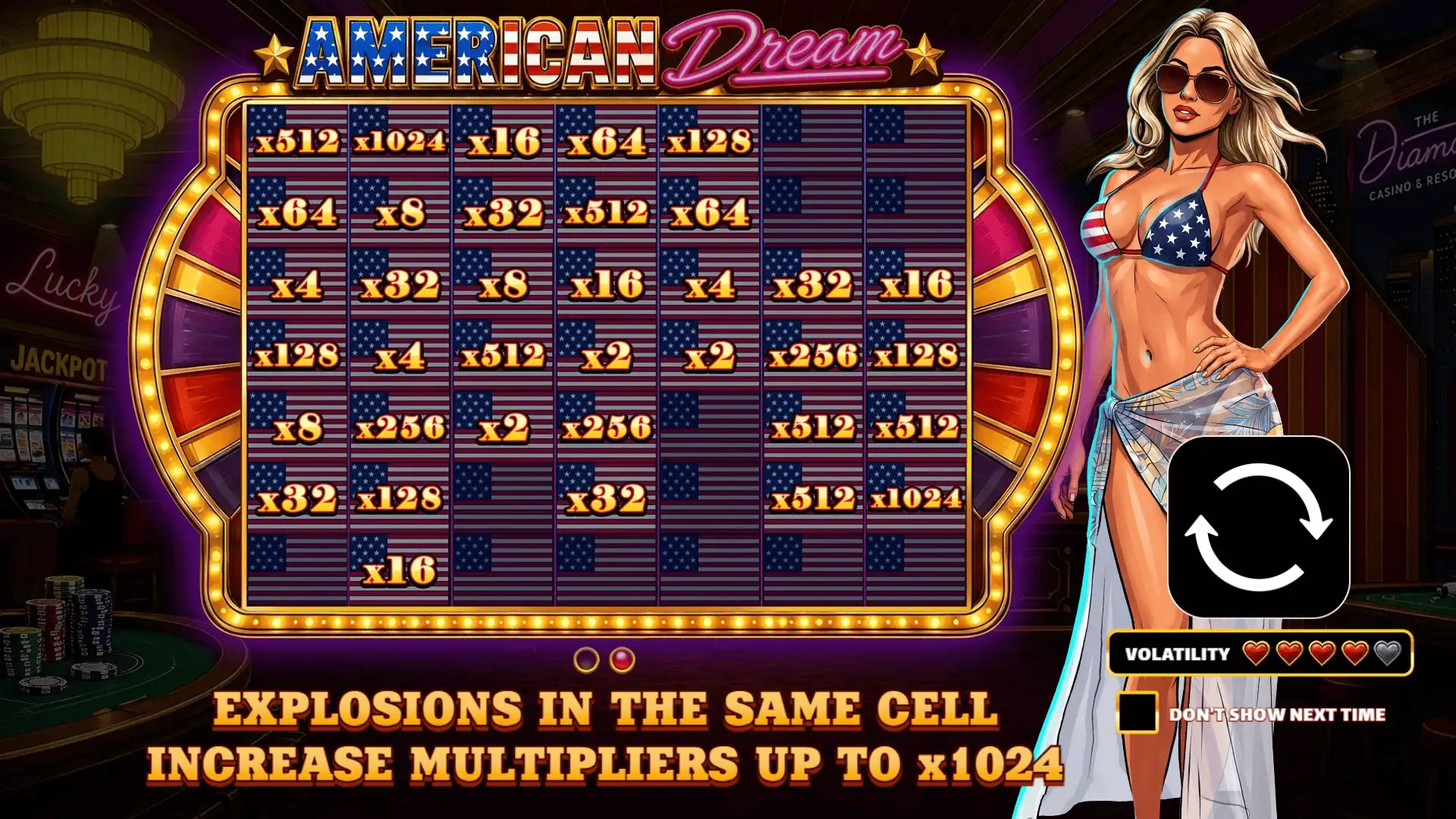 American Dream slot intro screen