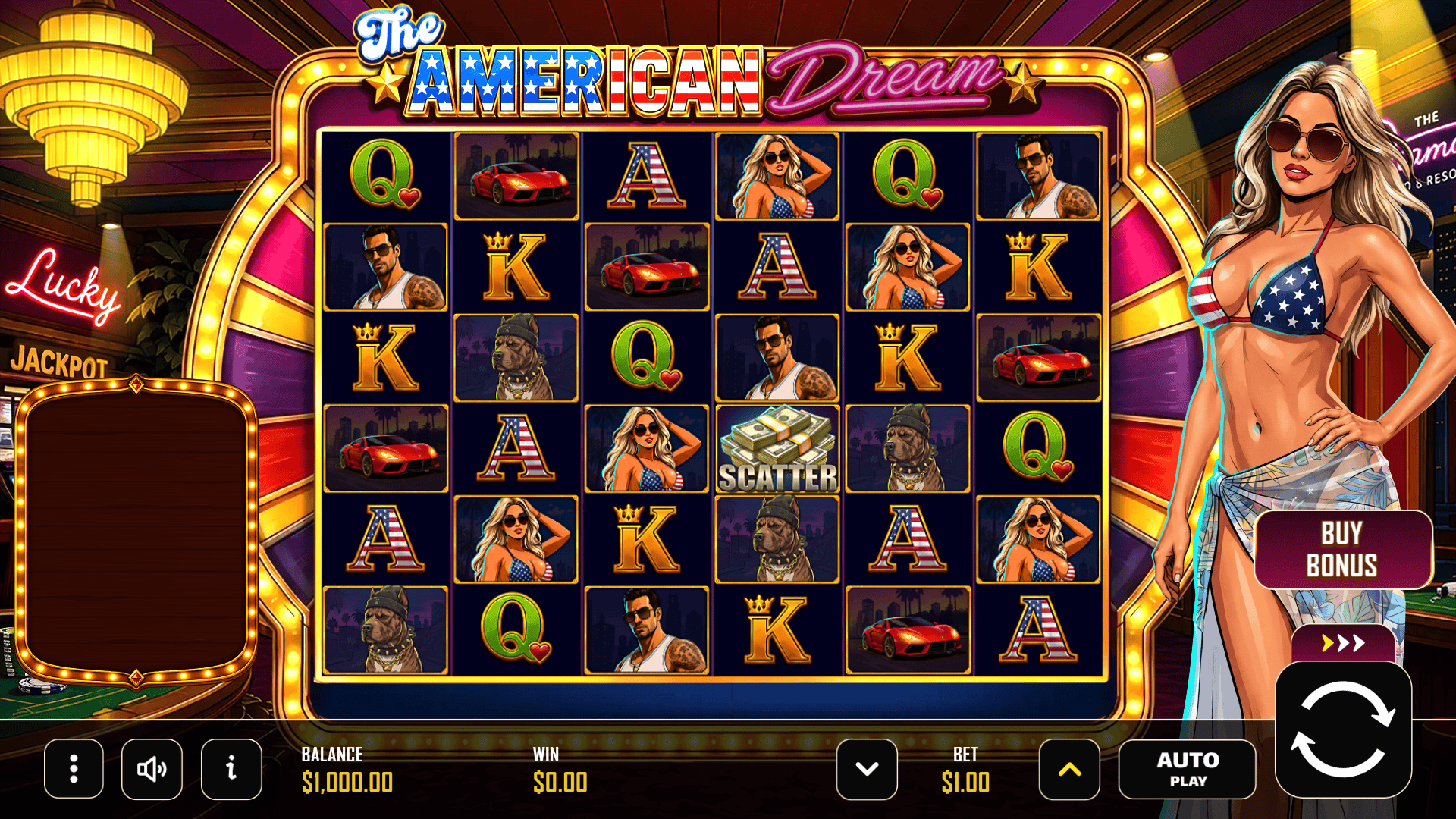 The American Dream slot gameplay reels